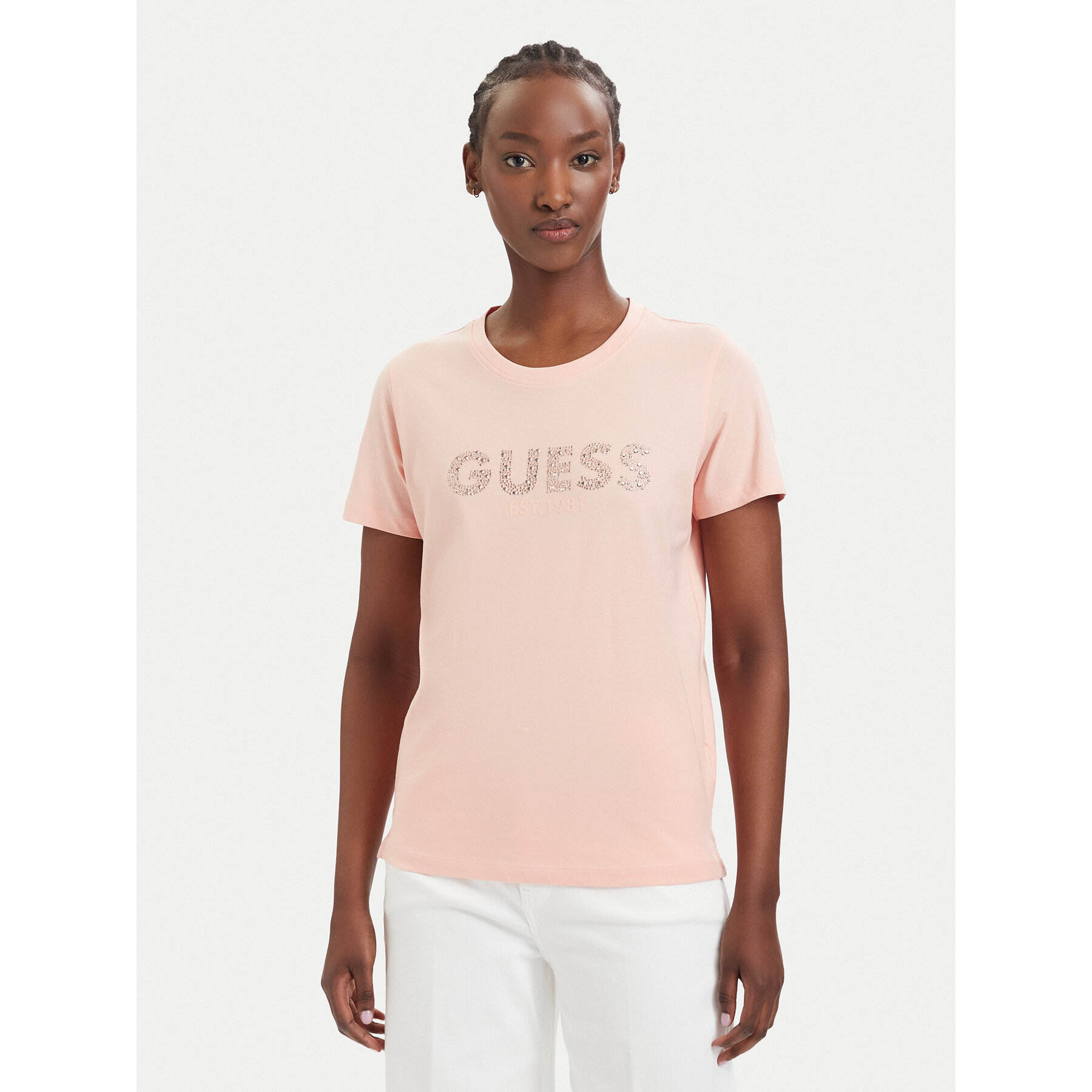 Guess Majica W6GI15 K3035 Koral Regular Fit