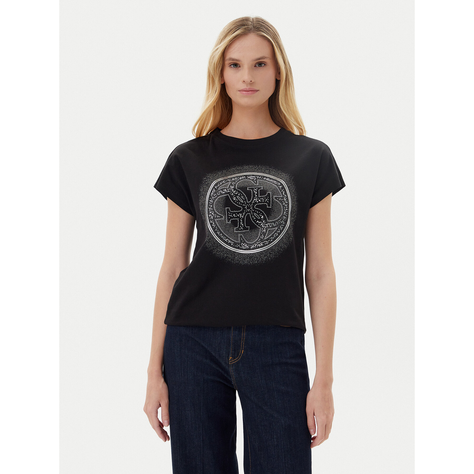 Guess T-Shirt W5YI14 I3Z14 Μαύρο Regular Fit