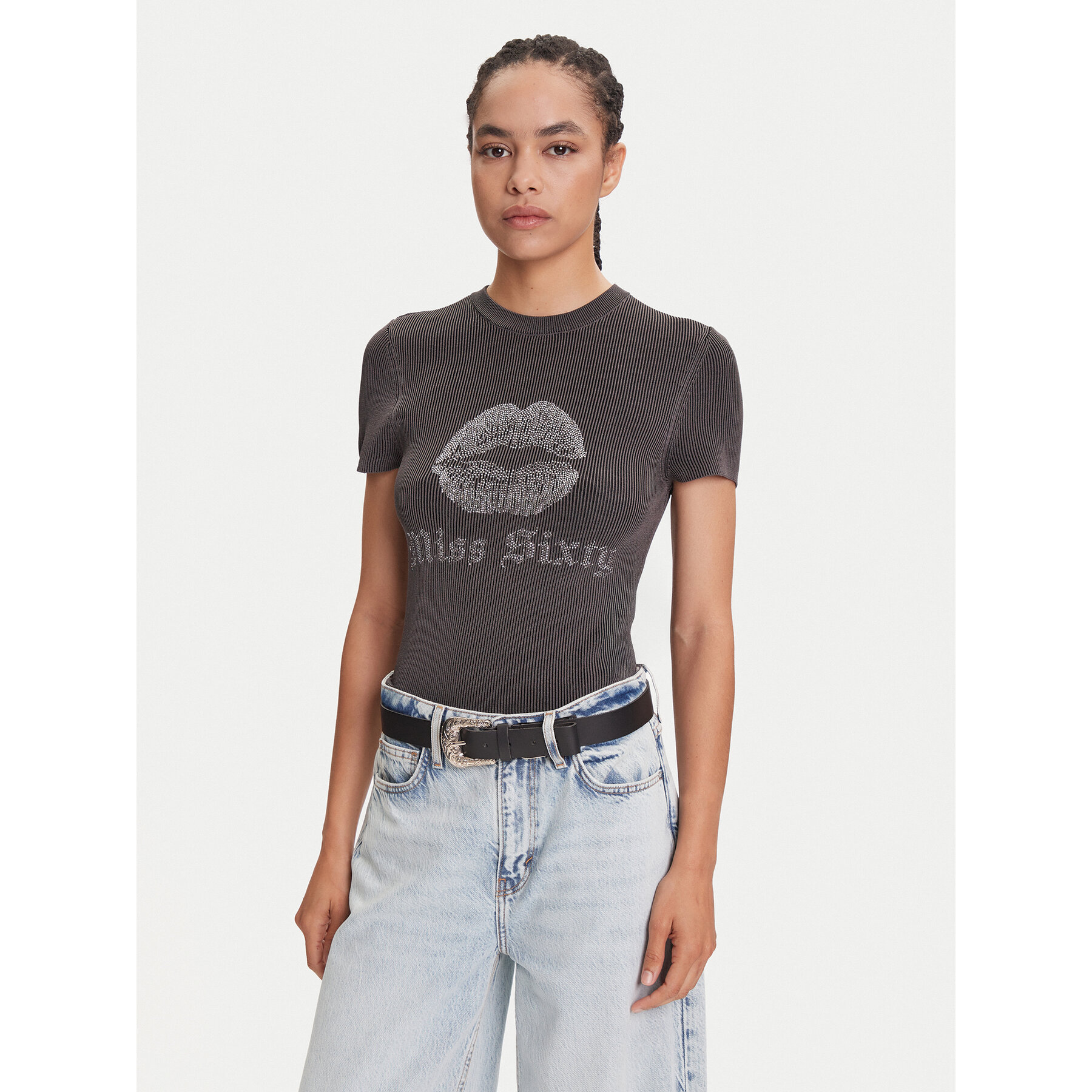 Miss Sixty T-Shirt 6S1RJ23100 Γκρι Slim Fit