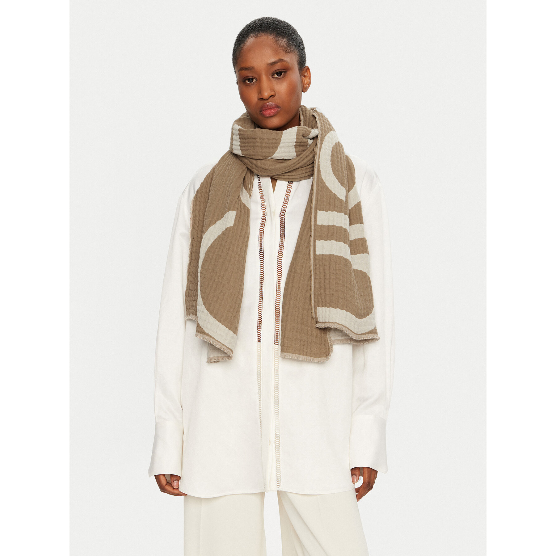 Šál Calvin Klein K60K612879 Béžová