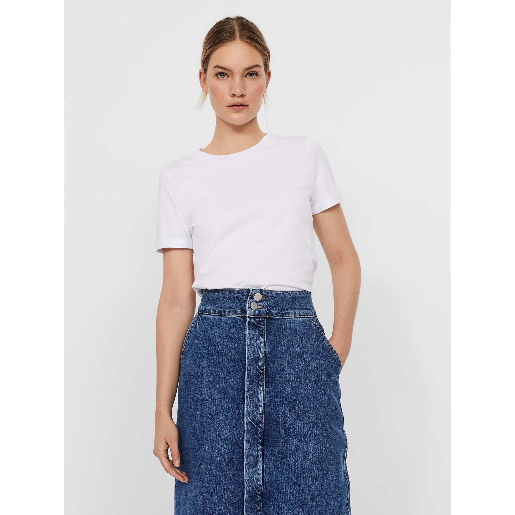 Vero Moda Póló Paula 10243889 Fehér Regular Fit