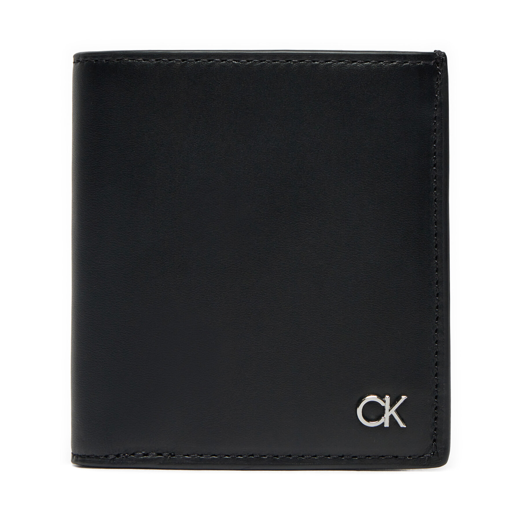 Kleine Herren Geldbörse Calvin Klein Metal Ck Trifold 6Cc W/Coin K50K512290 Schwarz