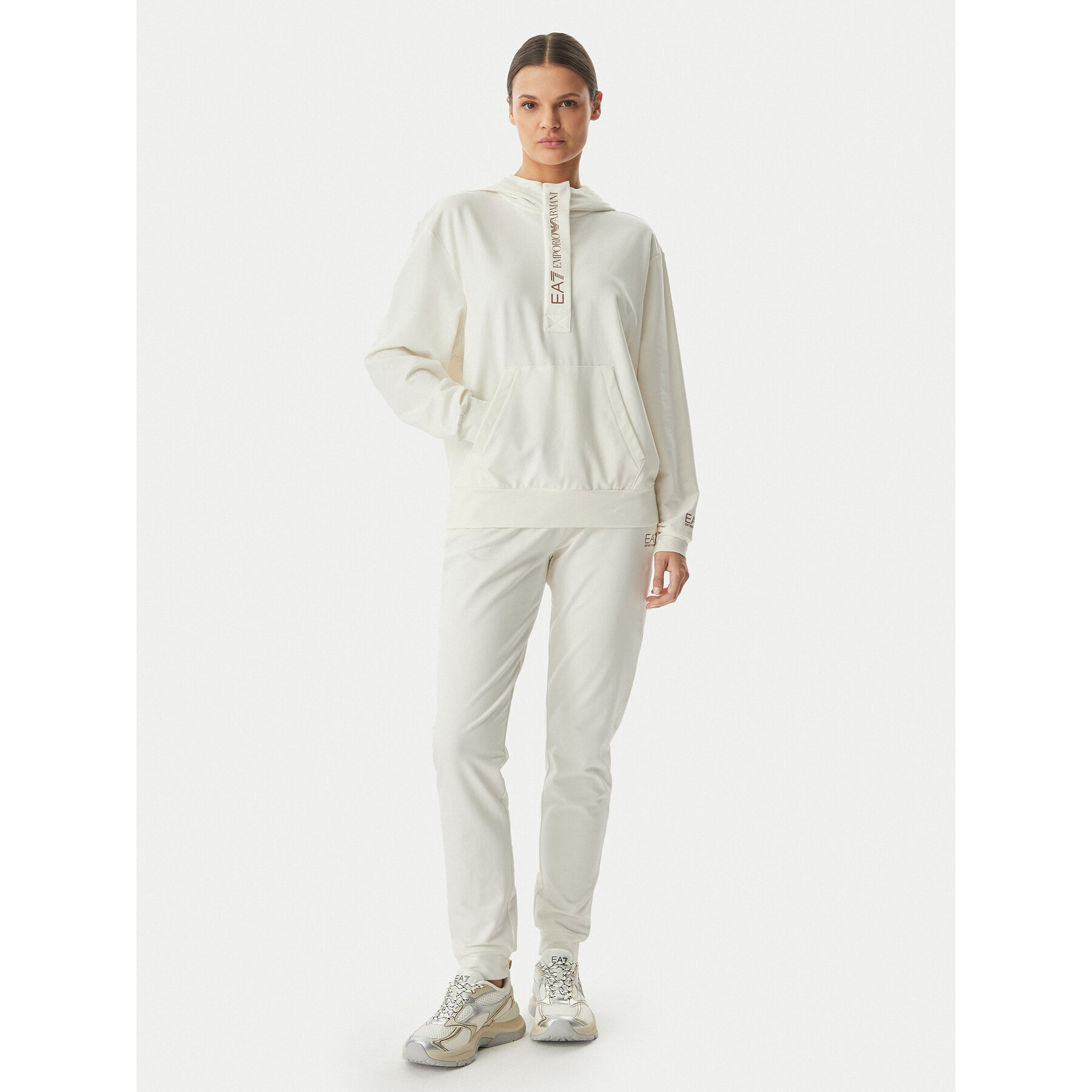 EA7 Emporio Armani Jogginganzug 7W000117 AF13135 U0004 Creme Regular Fit