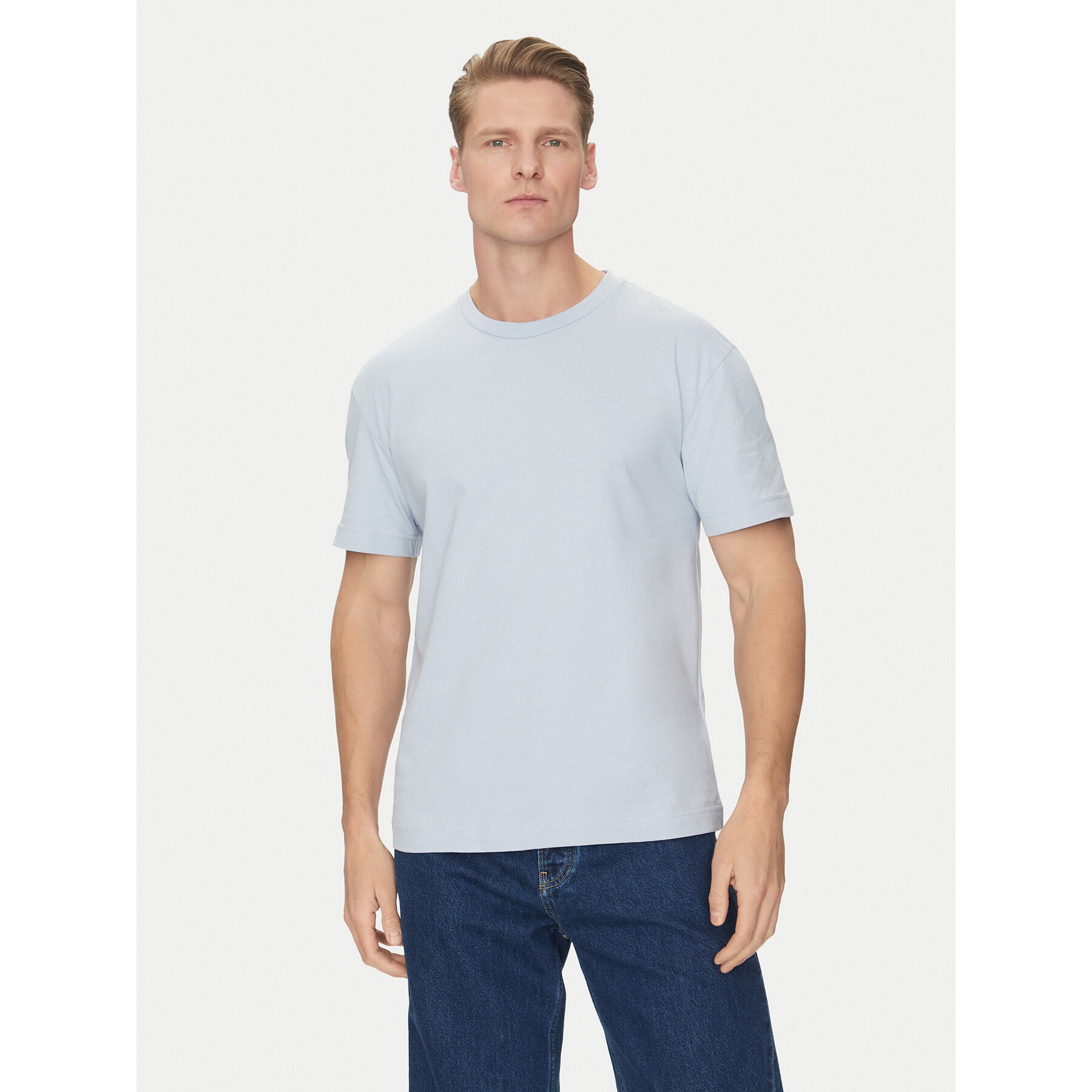 Calvin Klein Majica K10K112749 Svetlo modra Comfort Fit