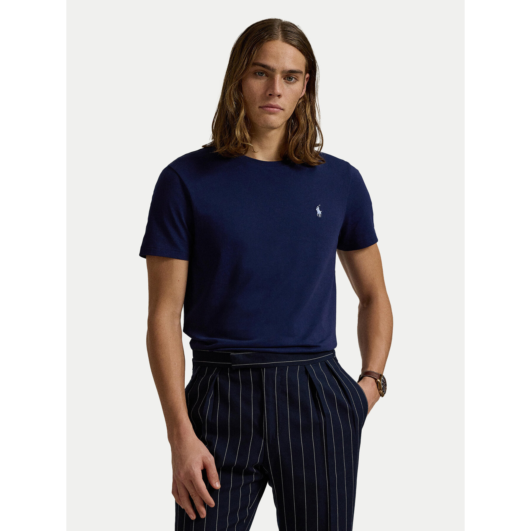 Polo Ralph Lauren T-Shirt 710671438404 Σκούρο μπλε Slim Fit