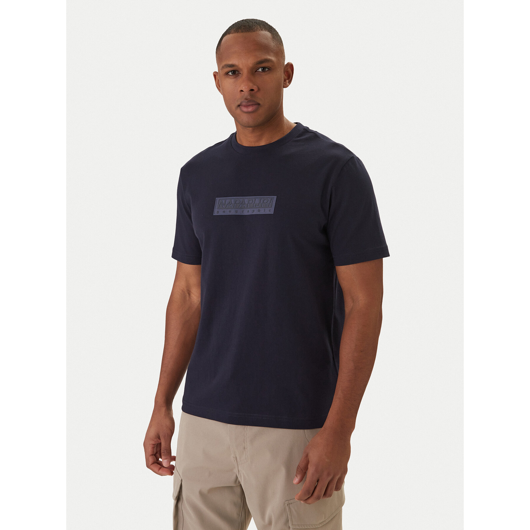 Napapijri Camiseta S-Box Logo NP0A4IFL Azul marino Regular Fit
