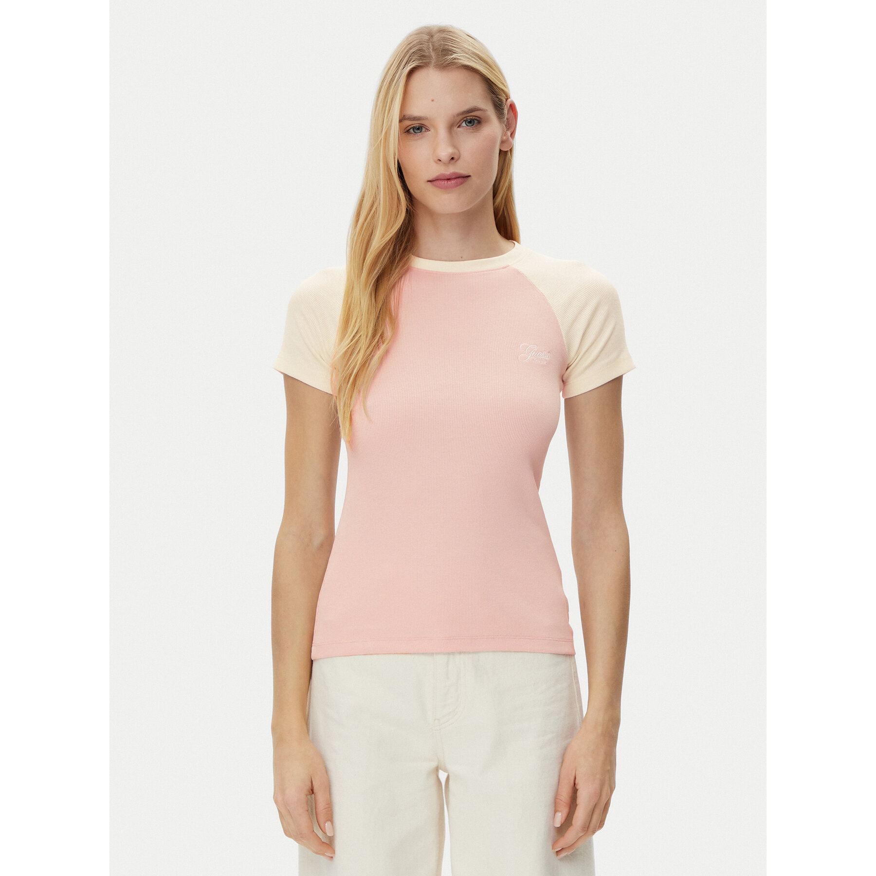 Guess Jeans T-shirt W5GP61 KA0H1 Rosa Regular Fit