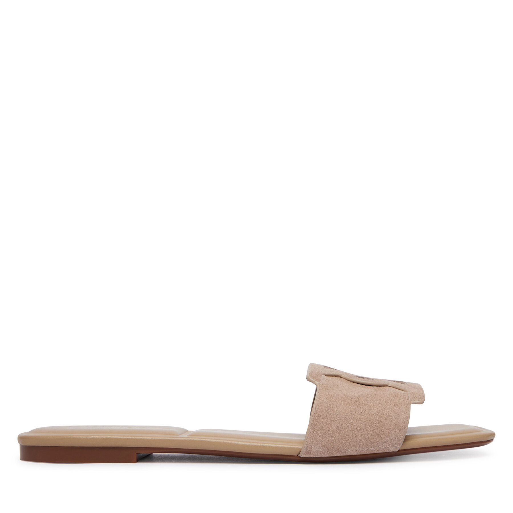 Şlapi Calvin Klein Square Flat Sndl Embl Suede HW0HW03055 Bej
