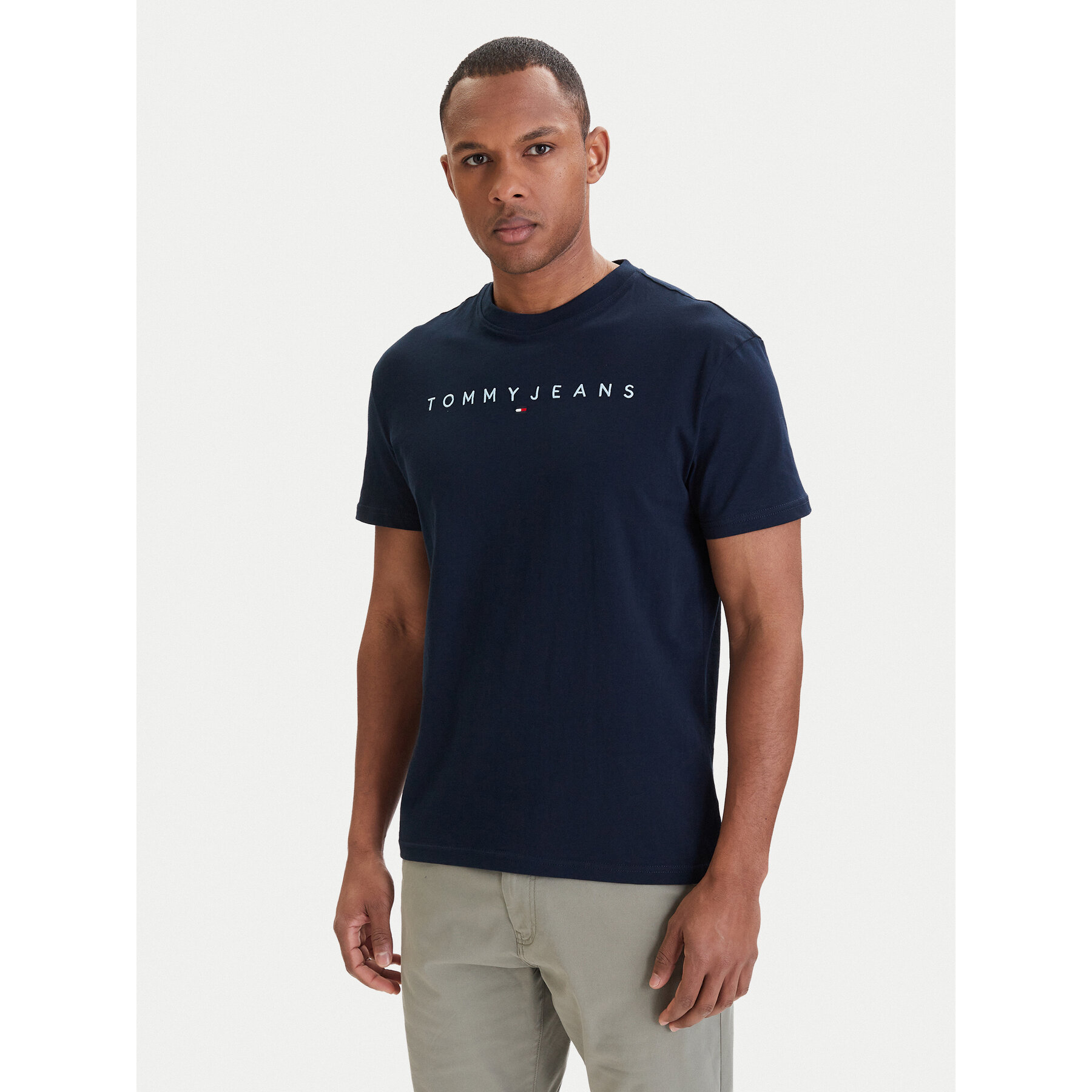 Tommy Jeans T-shirt Linear Logo DM0DM20744 Tamnoplava Regular Fit