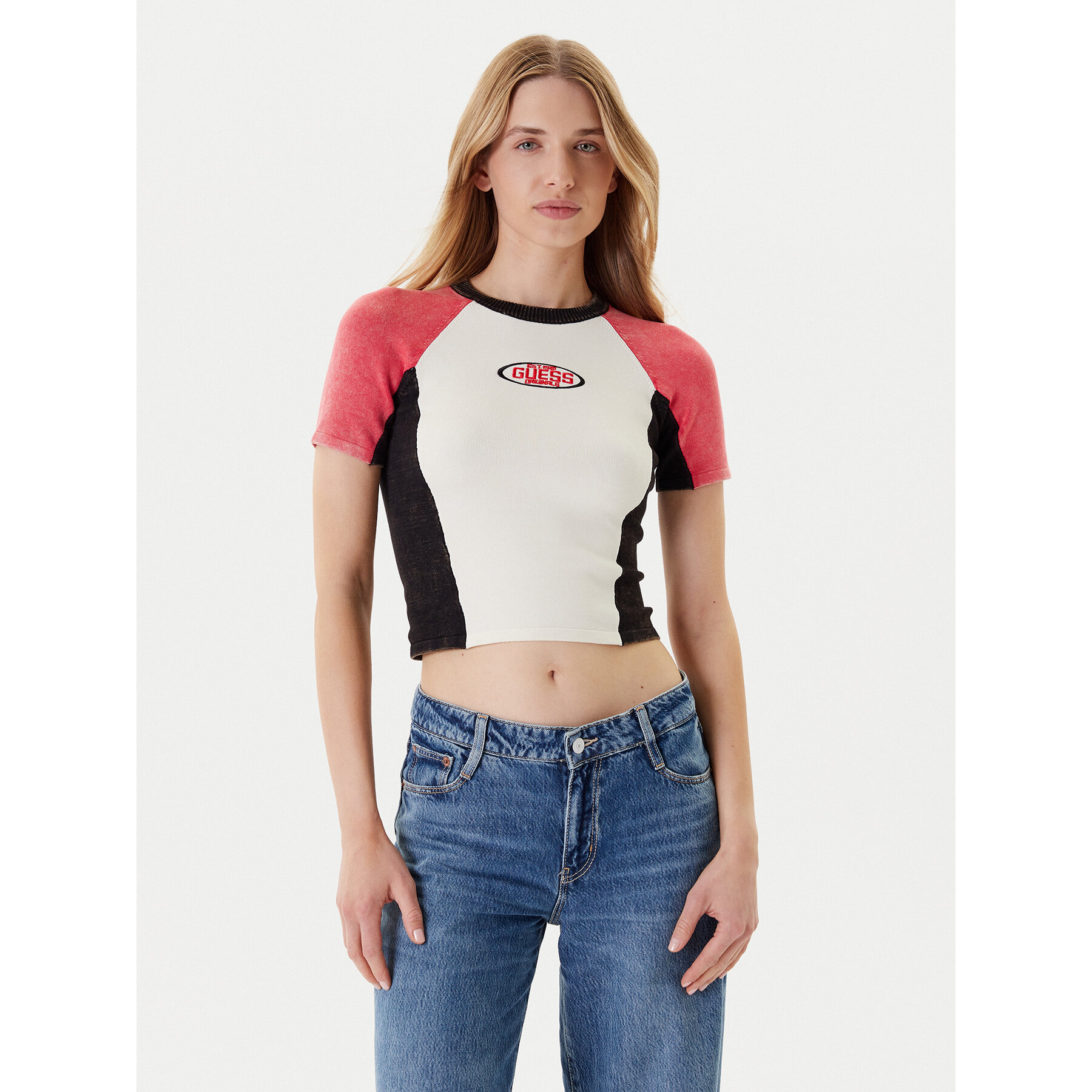 Guess Majica W5YR44 Z2YJ2 Écru Regular Fit