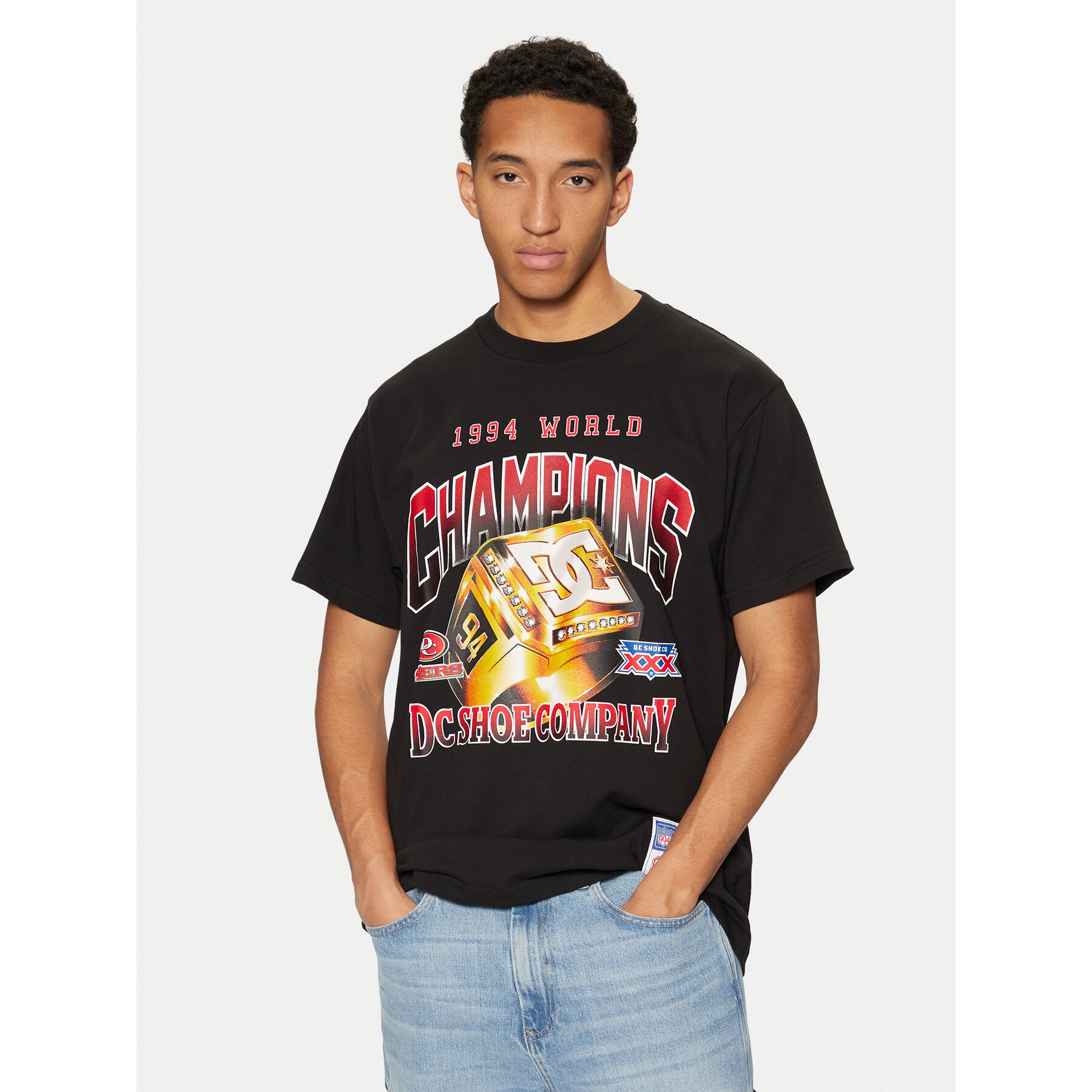 DC Shoes T-shirt Champion Ring ADYZT05430 Nero Standard Fit