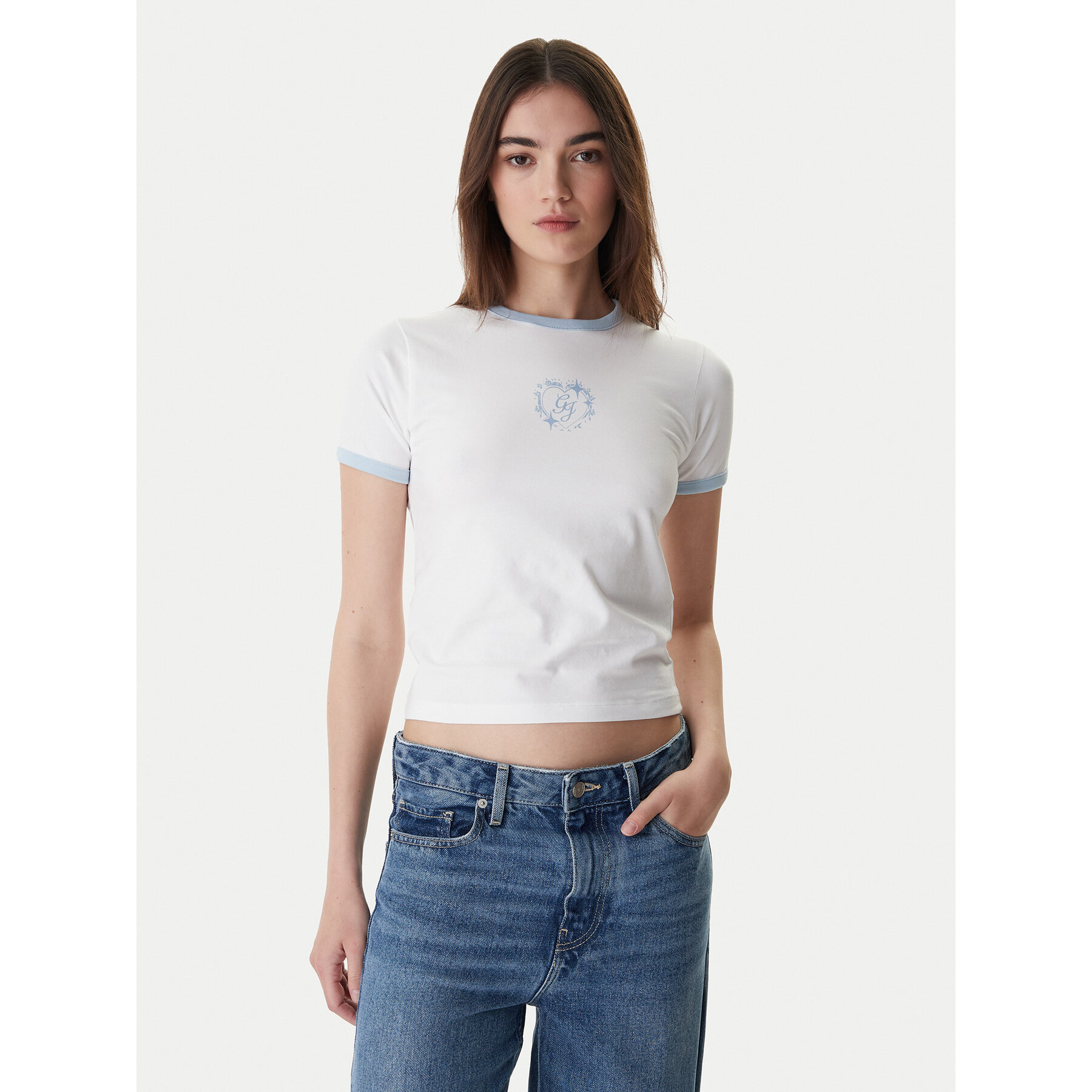 Guess Jeans T-shirt W6RI16 J1314 Bijela Regular Fit