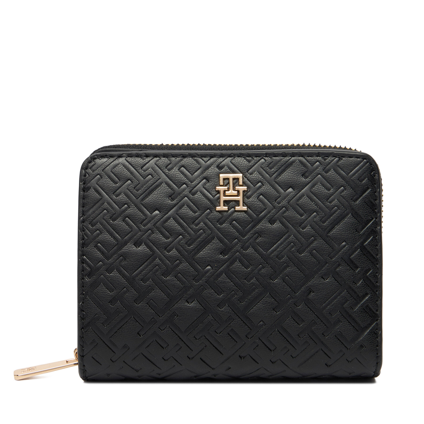 Portofel Tommy Hilfiger Med Za W/Flap Mono AW0AW18035 Negru