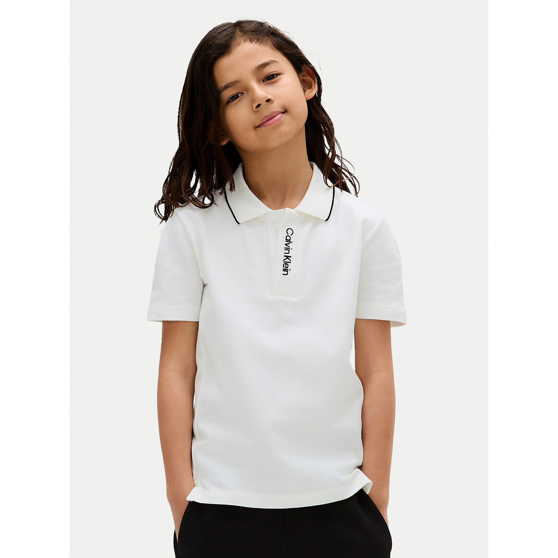 Calvin Klein Jeans Pólóing Embro Logo IB0IB02542 D Fehér Regular Fit