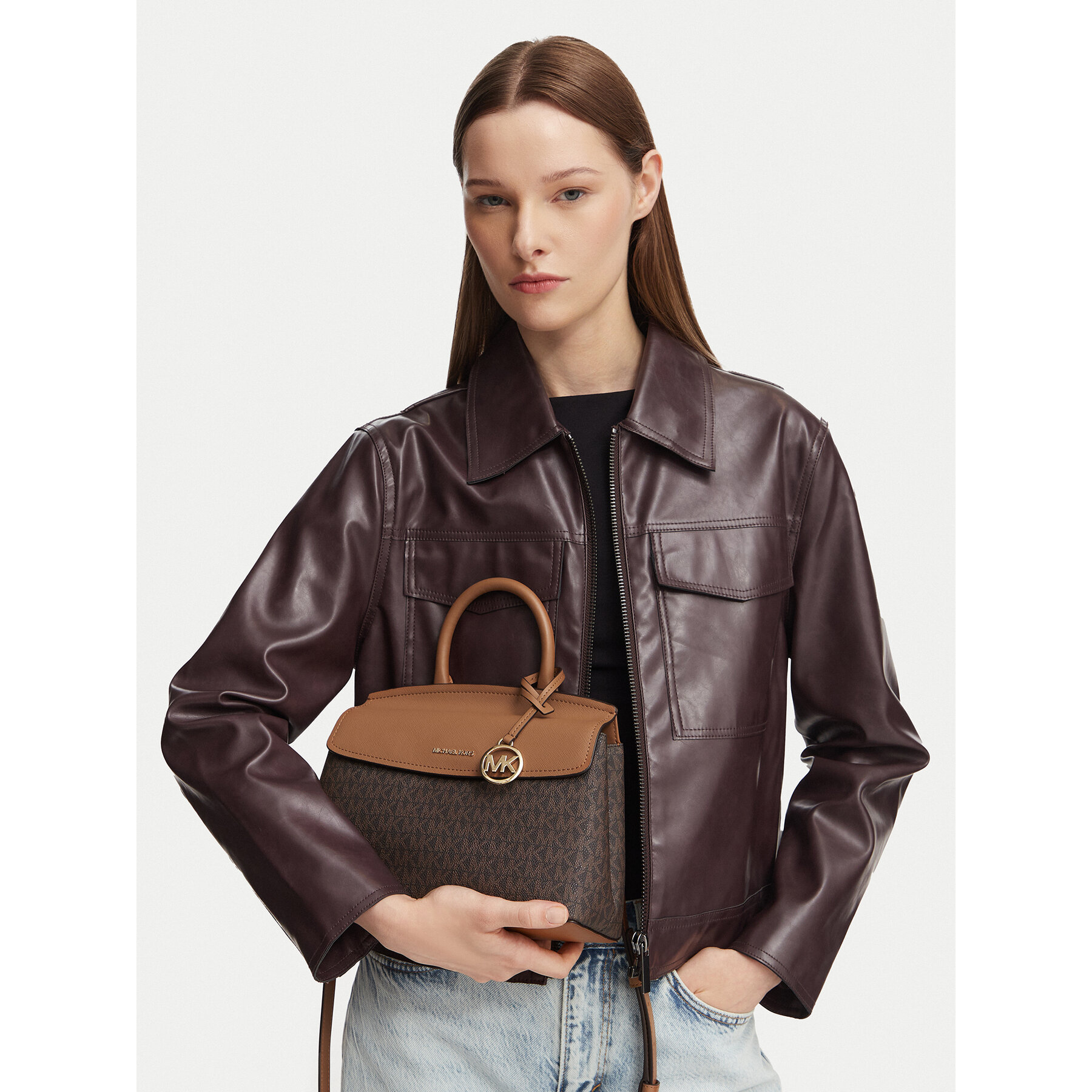 Geantă MICHAEL Michael Kors Landry 30T6GX7S1B Maro
