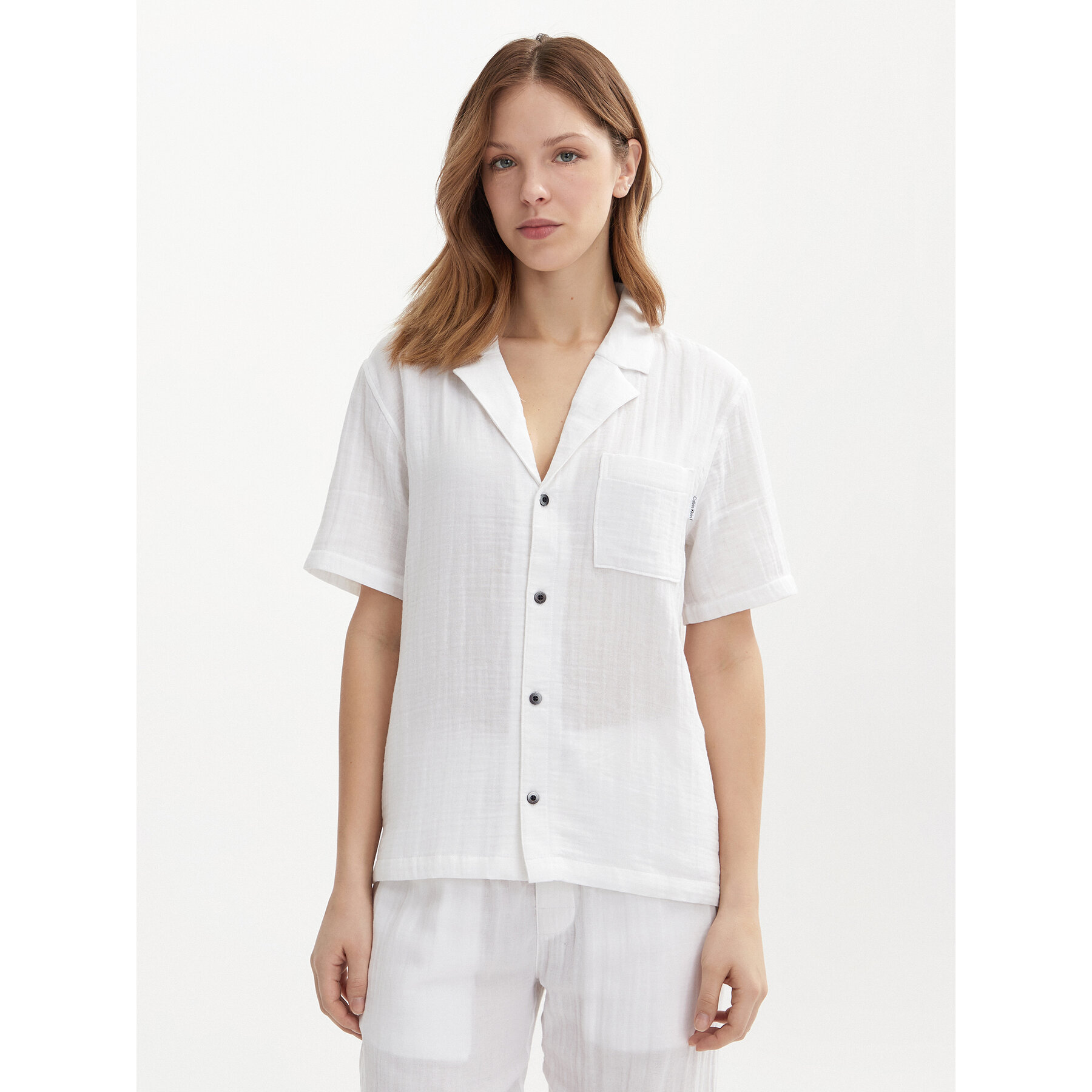 Calvin Klein Underwear Camicia 000QS7137E Bianco Relaxed Fit