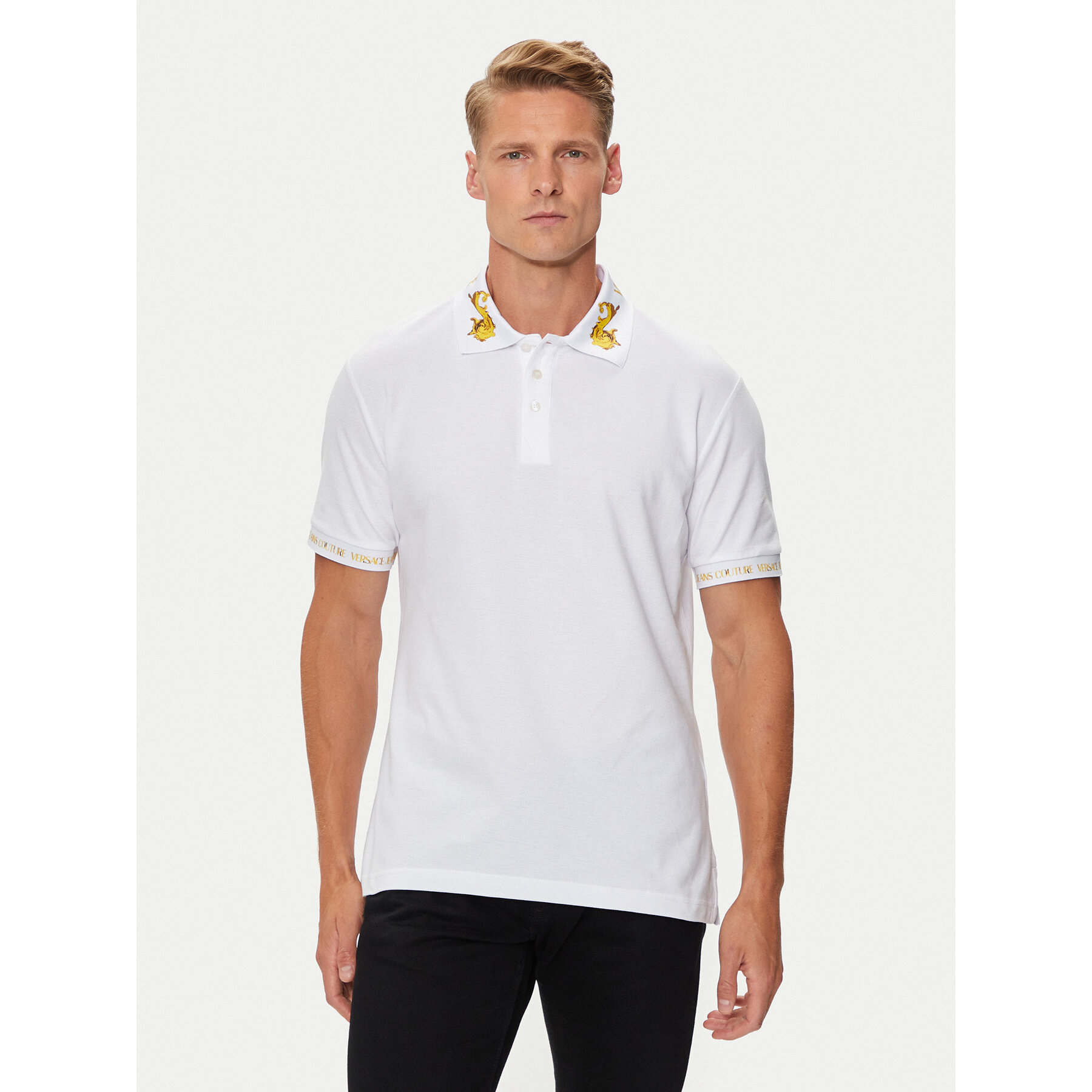 Versace Jeans Couture Pólóing 76GAGT00 Fehér Regular Fit
