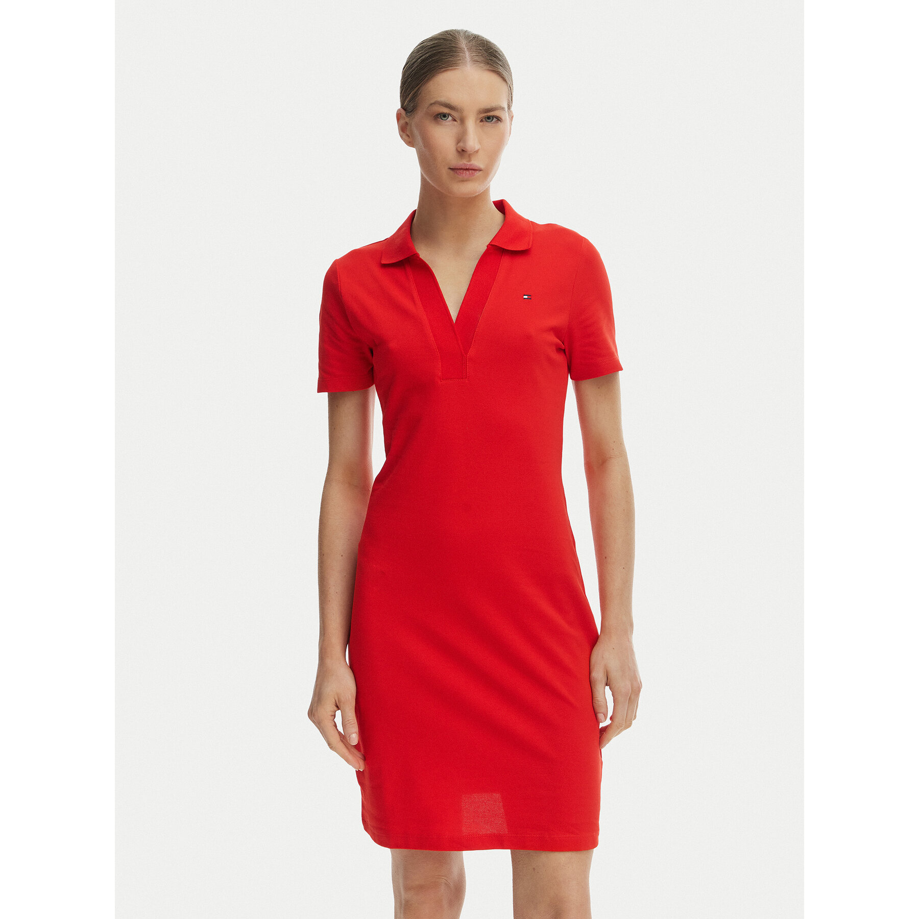 Tommy Hilfiger Kleid für den Alltag WW0WW42567 Rot Slim Fit