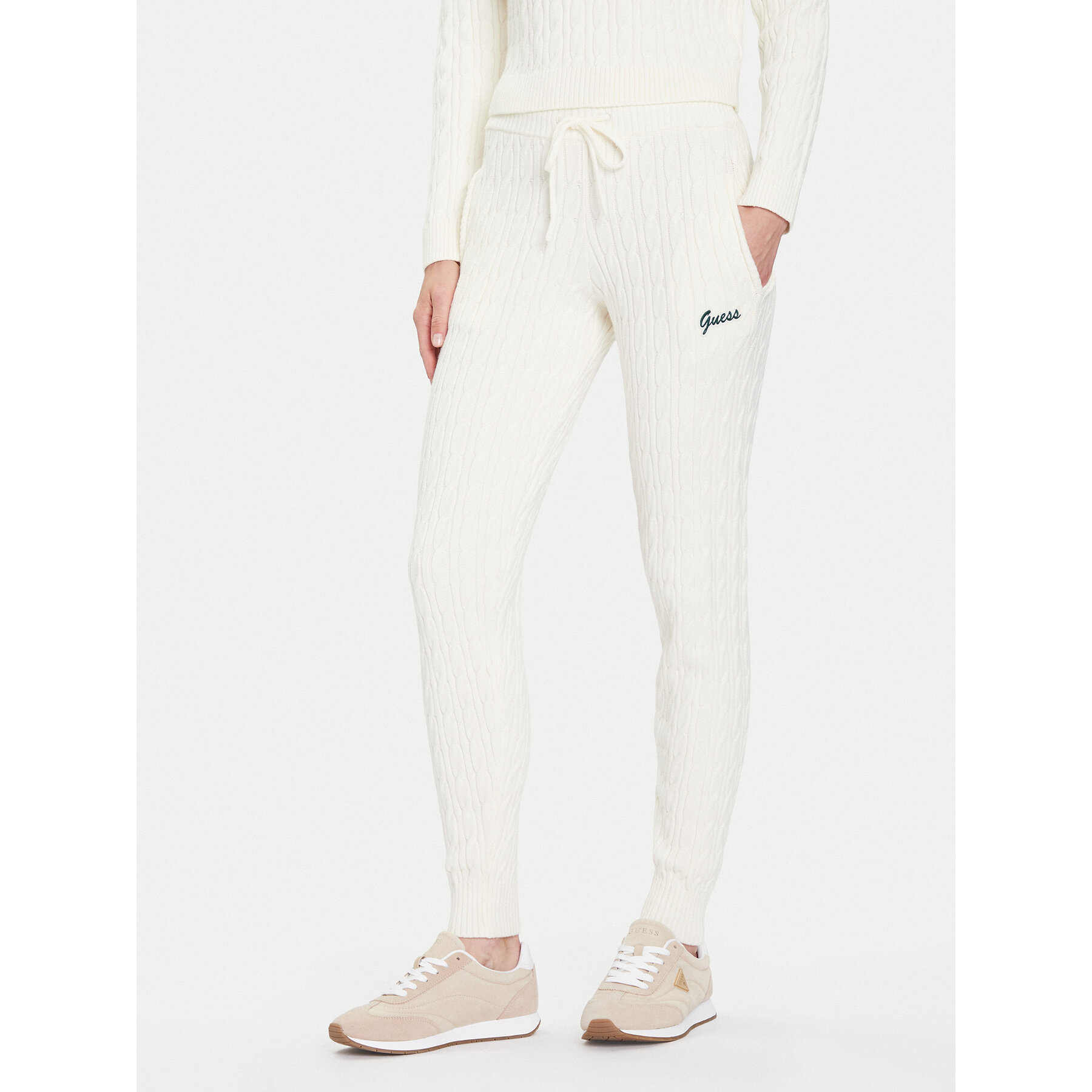 Guess Strickhose V5BB20 Z0572 Écru Regular Fit