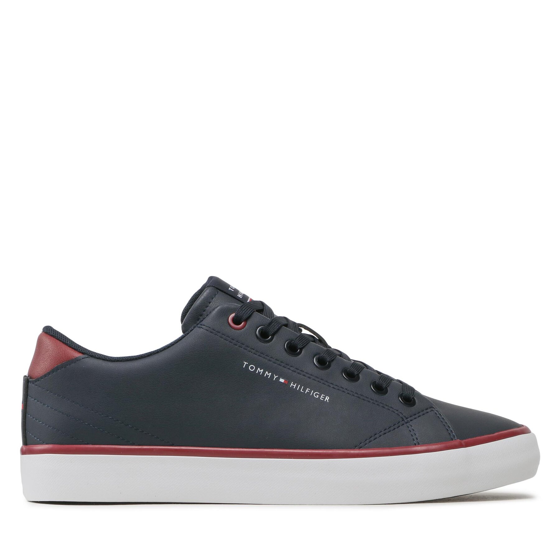 Męskie Sneakersy Tommy Hilfiger, Rozmiar 42 Granatowy Th Hi Vulc Core Low Leather FM0FM04731