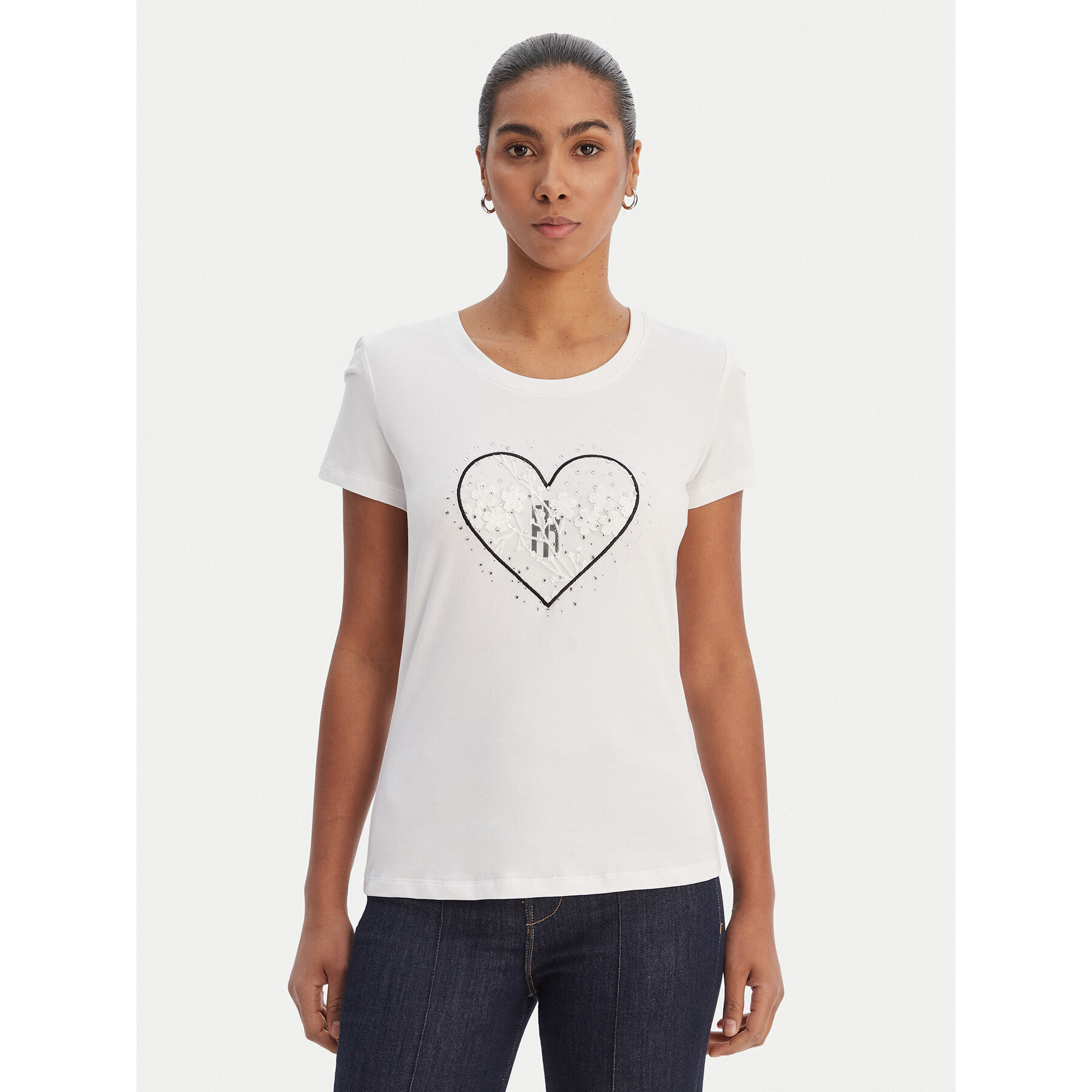 Fracomina T-Shirt FR26ST3002J401N5 Weiß Regular Fit