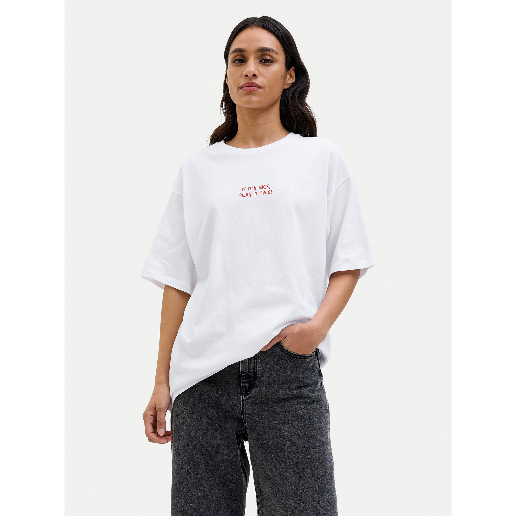 JJXX Póló Nina 12273776 Fehér Loose Fit