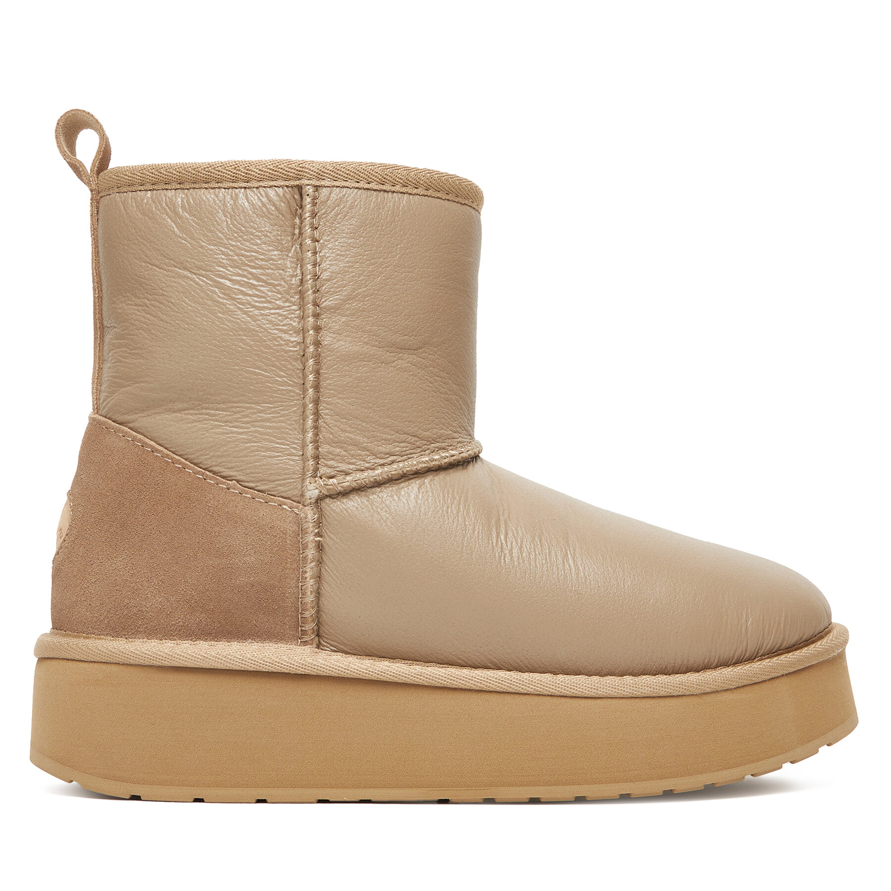 Škornji za sneg EMU Australia Stinger Mini Flatform Leather W13189 Bež
