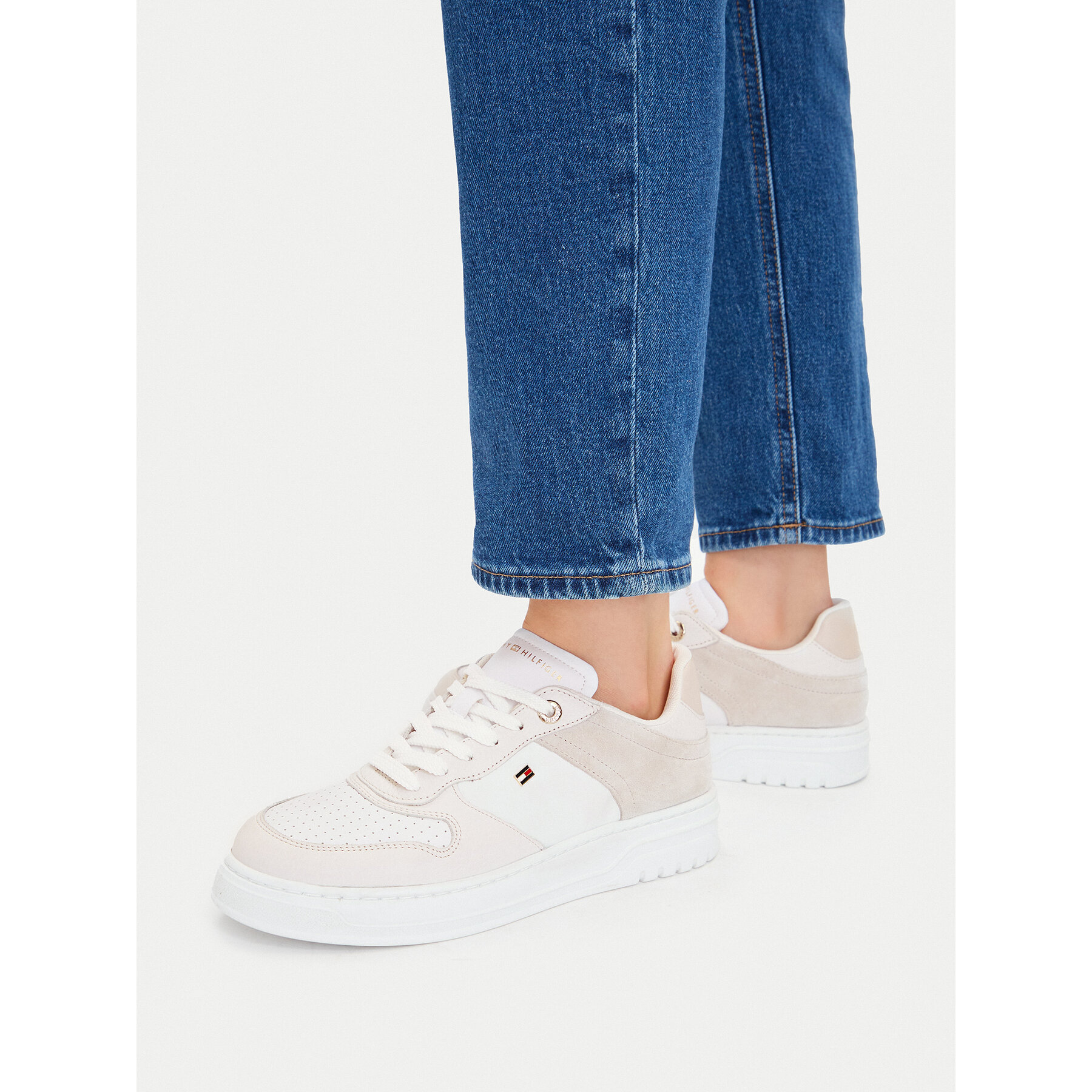 Tenisice Tommy Hilfiger Th Sporty Cupsole Tumbled Ltr FW0FW09024 Écru