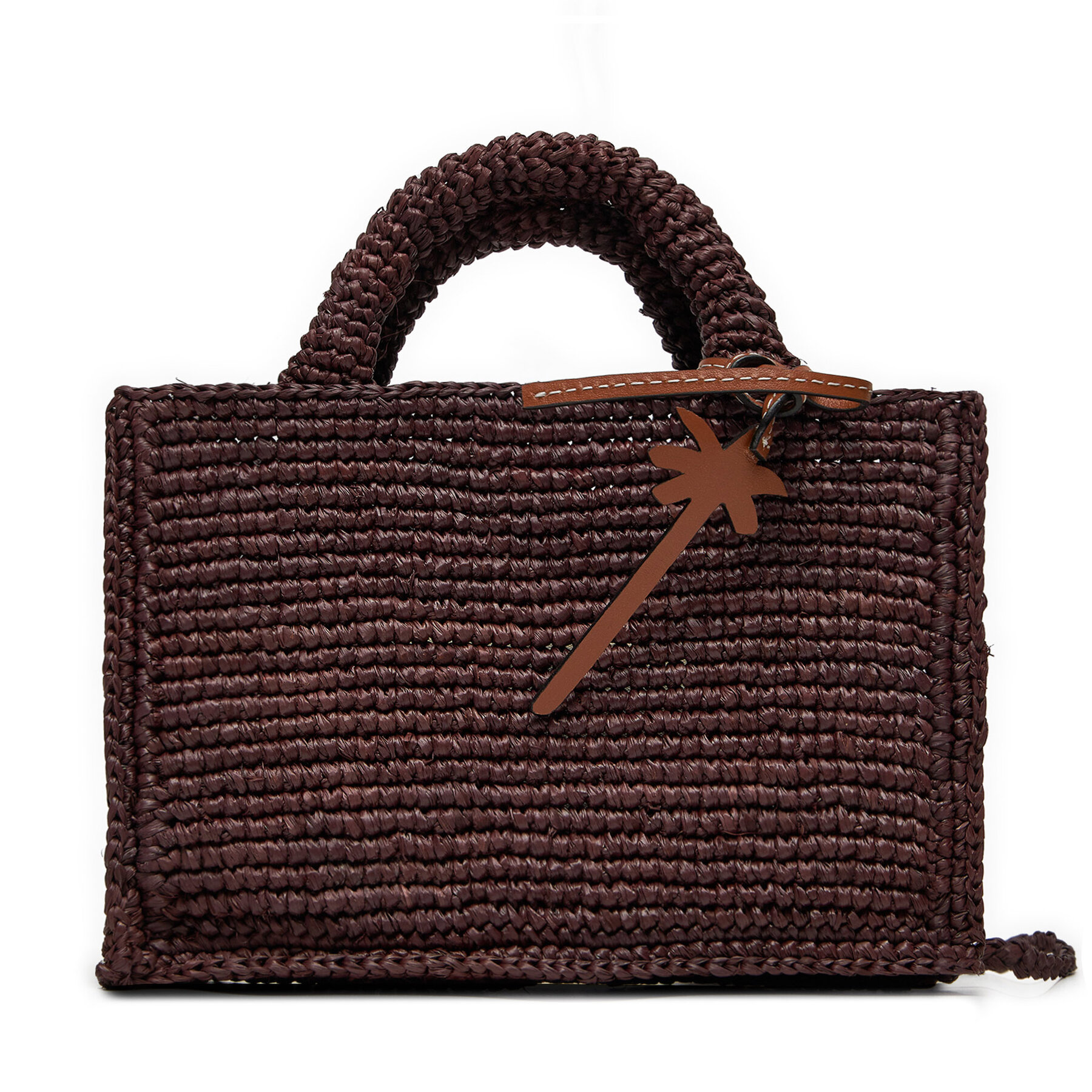 Damska Torebka Manebi Brązowy Handcrafted Raffia Sunset Bag Mini V 7.4 CO