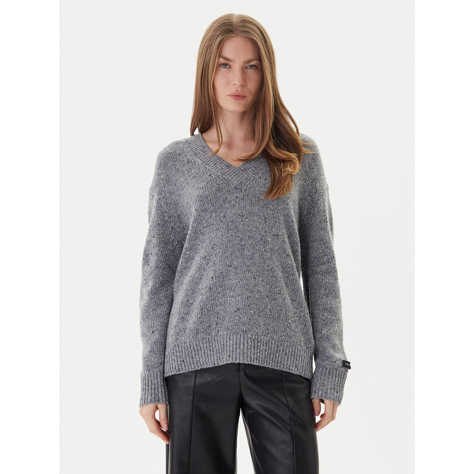 Calvin Klein Jeans Pullover Chunky LV044D328G Grau Regular Fit