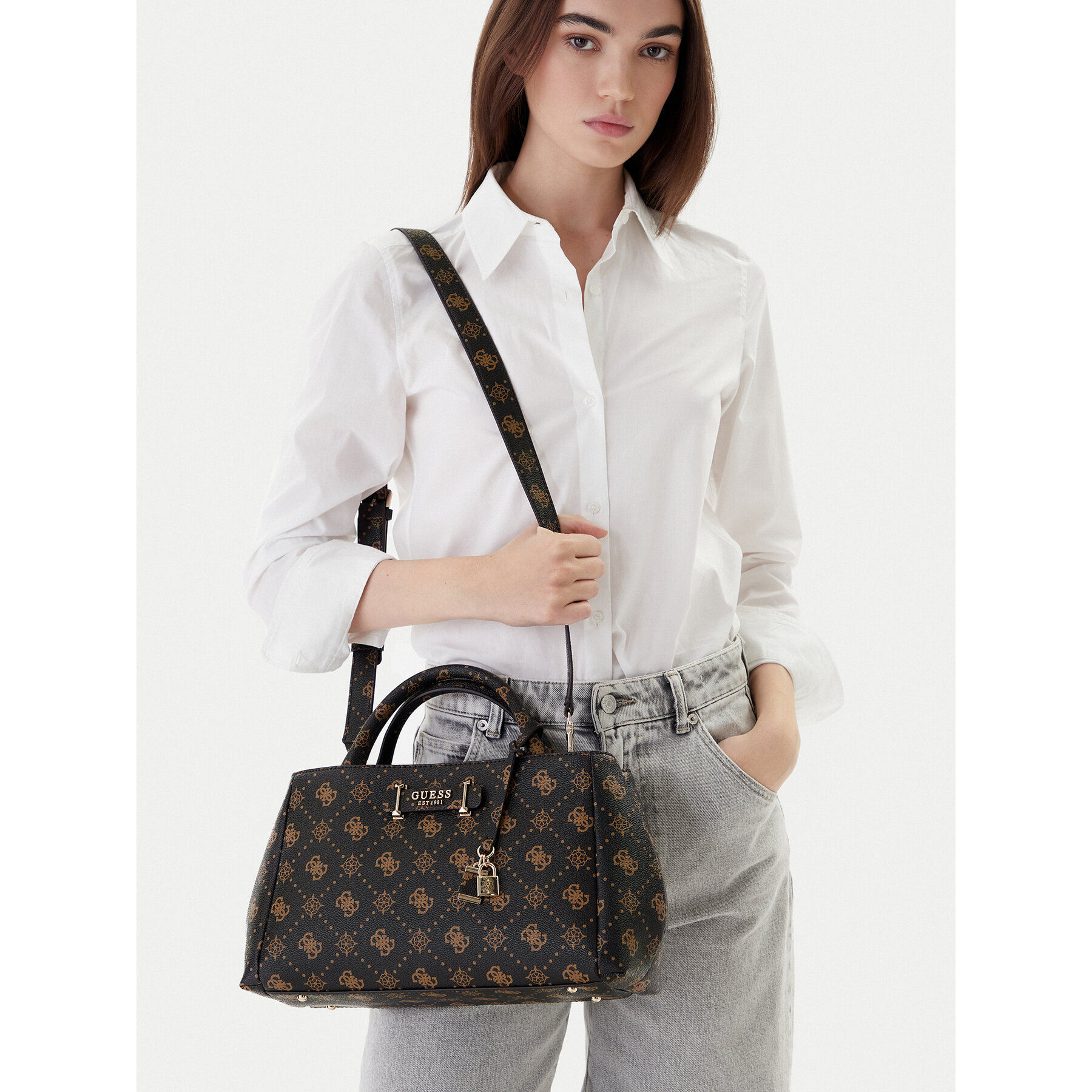 Дамска чанта Guess HWGP98 98060 Кафяв