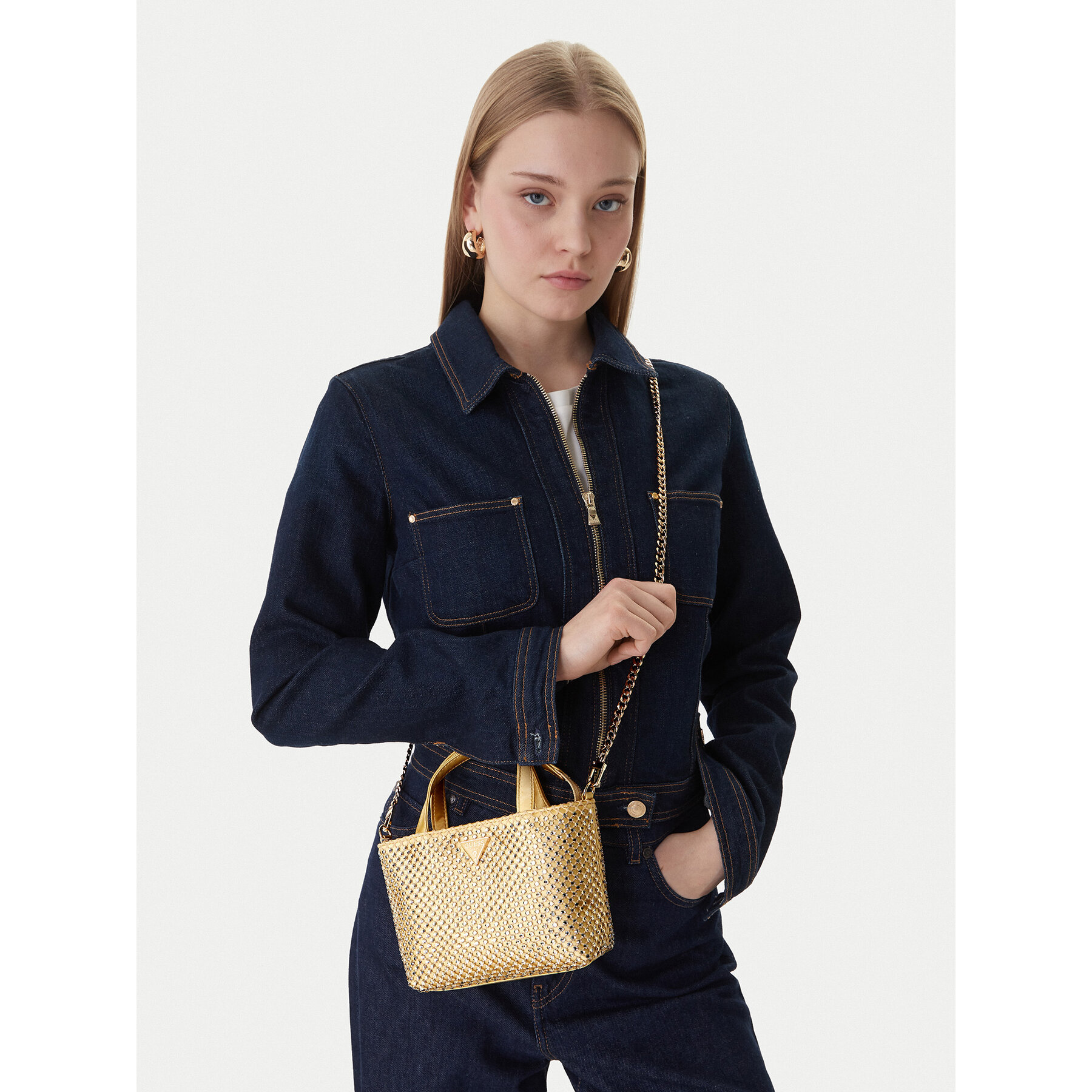 Kabelka Guess Tasmin Mini HWRG99 31750 Zlatá
