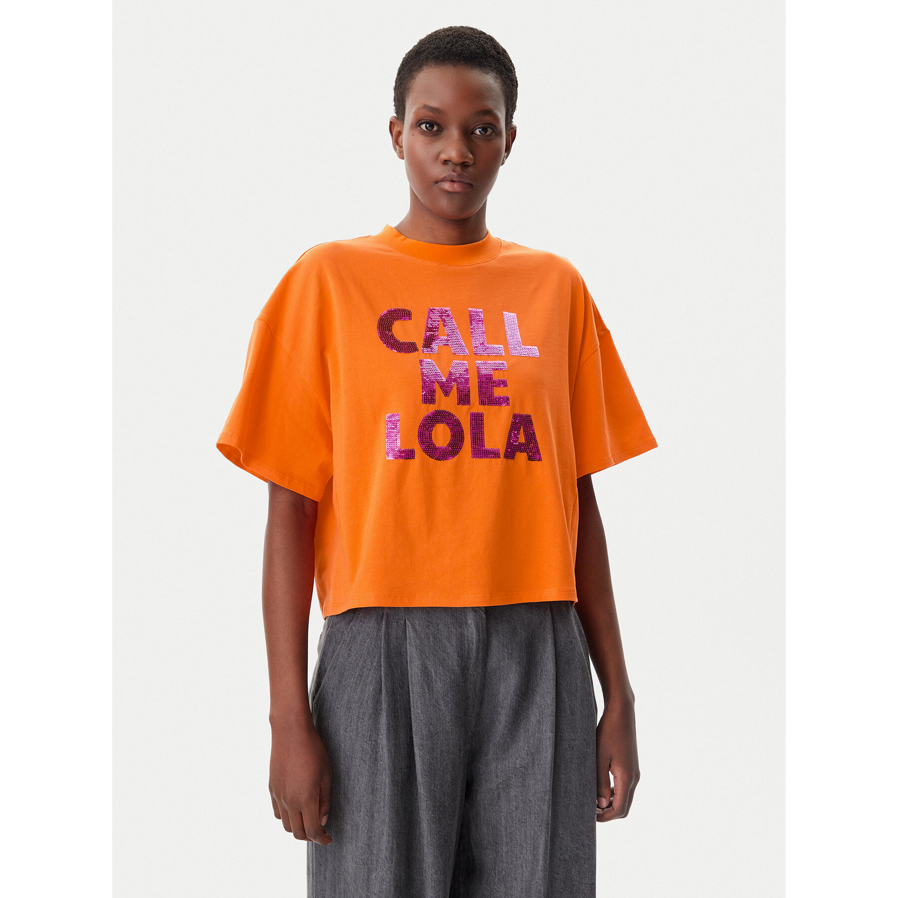LOLA CASADEMUNT Póló LS2515054 Narancssárga Relaxed Fit
