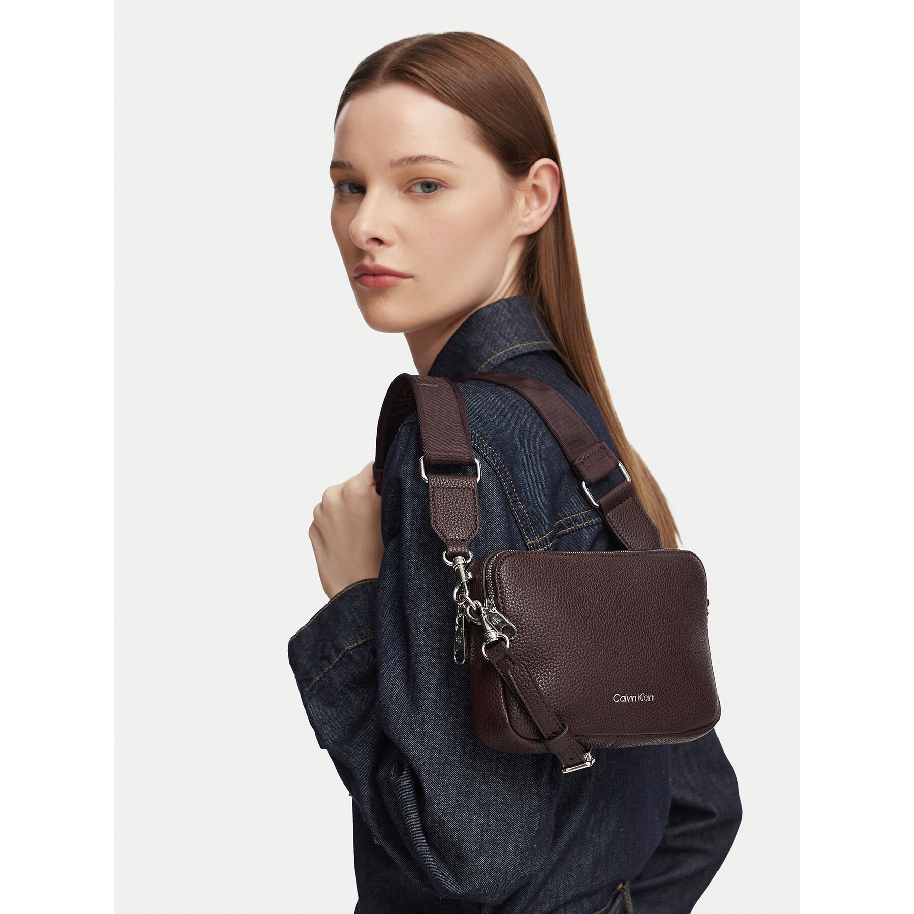 Kabelka Calvin Klein Webbing 2X Strap Camera Bag LV04F3656G Hnedá