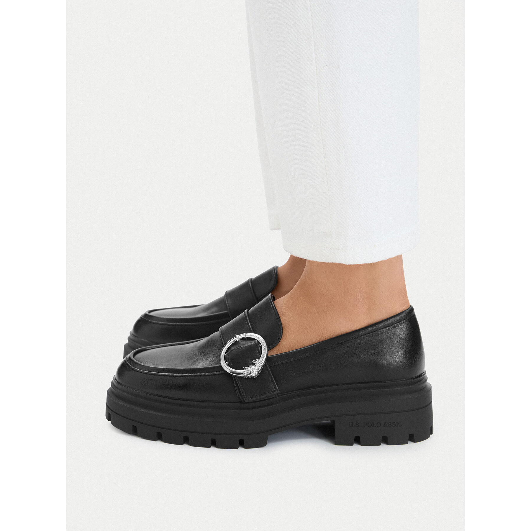 лоуфъри с дебела подметка U.S. Polo Assn. EO-SVETA001W/GY1 Черен