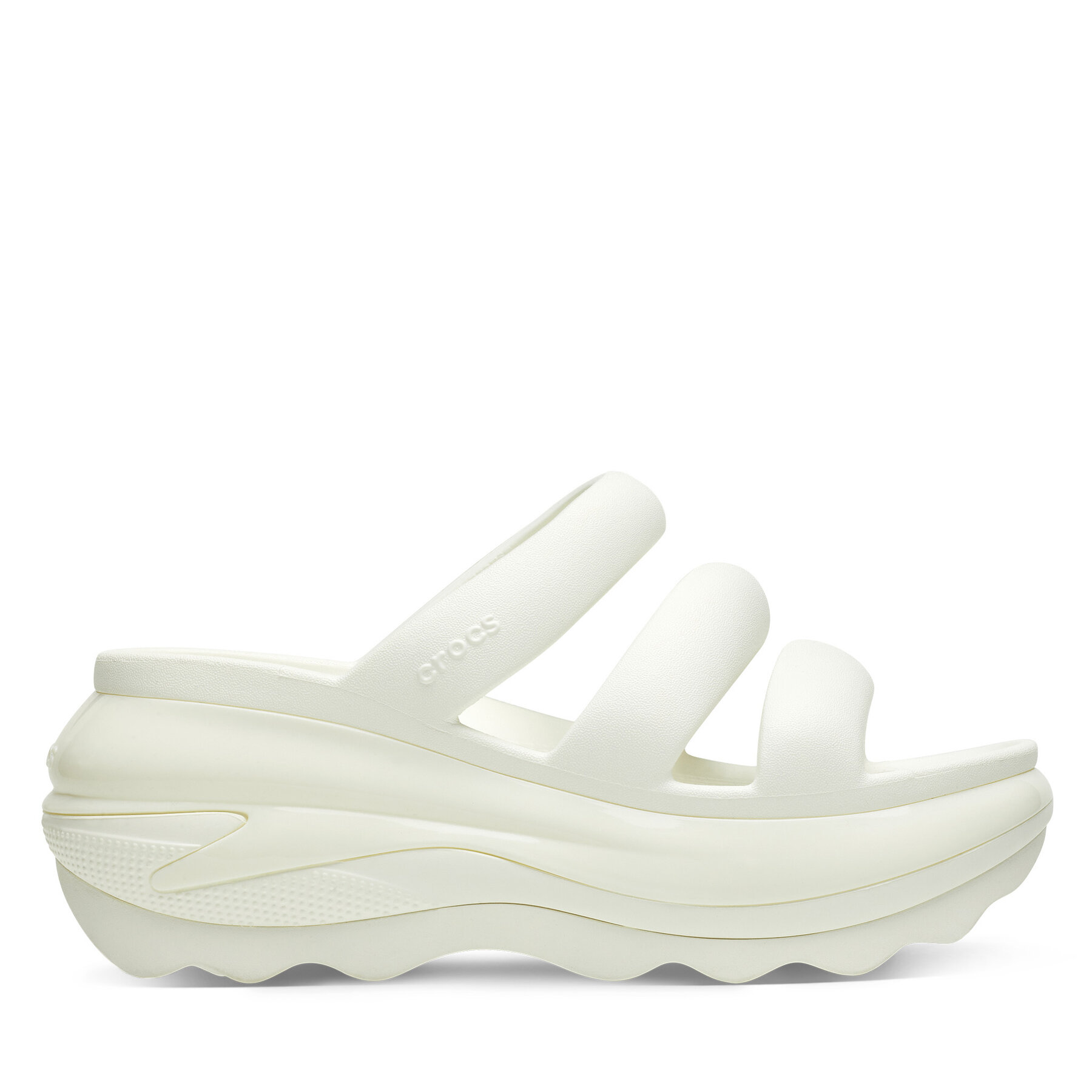 Damskie Klapki Crocs, Rozmiar 39-40 Écru Mega Crush Triple Strap 209842