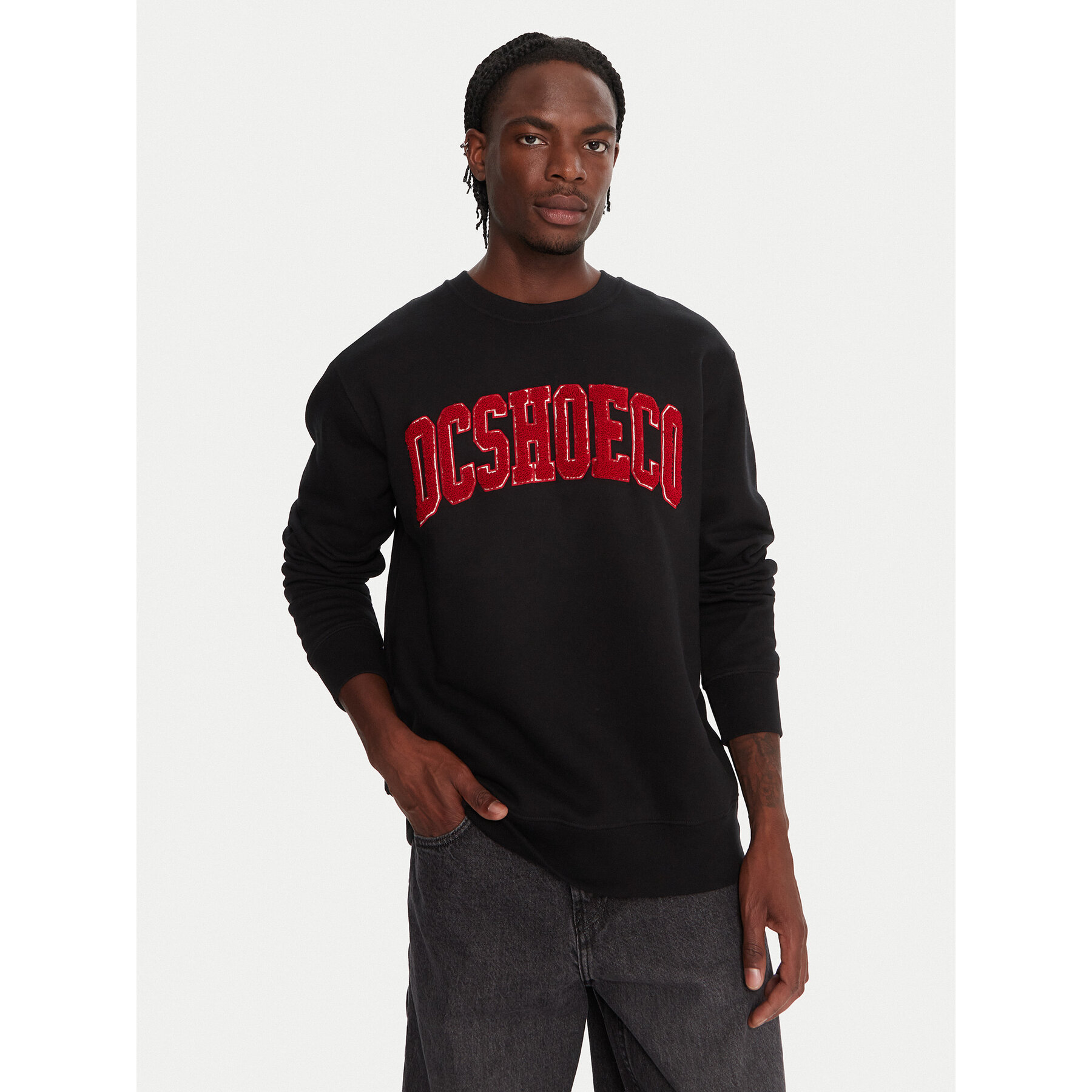 DC Shoes Sweatshirt Varsity EDYFT03547 Schwarz Regular Fit
