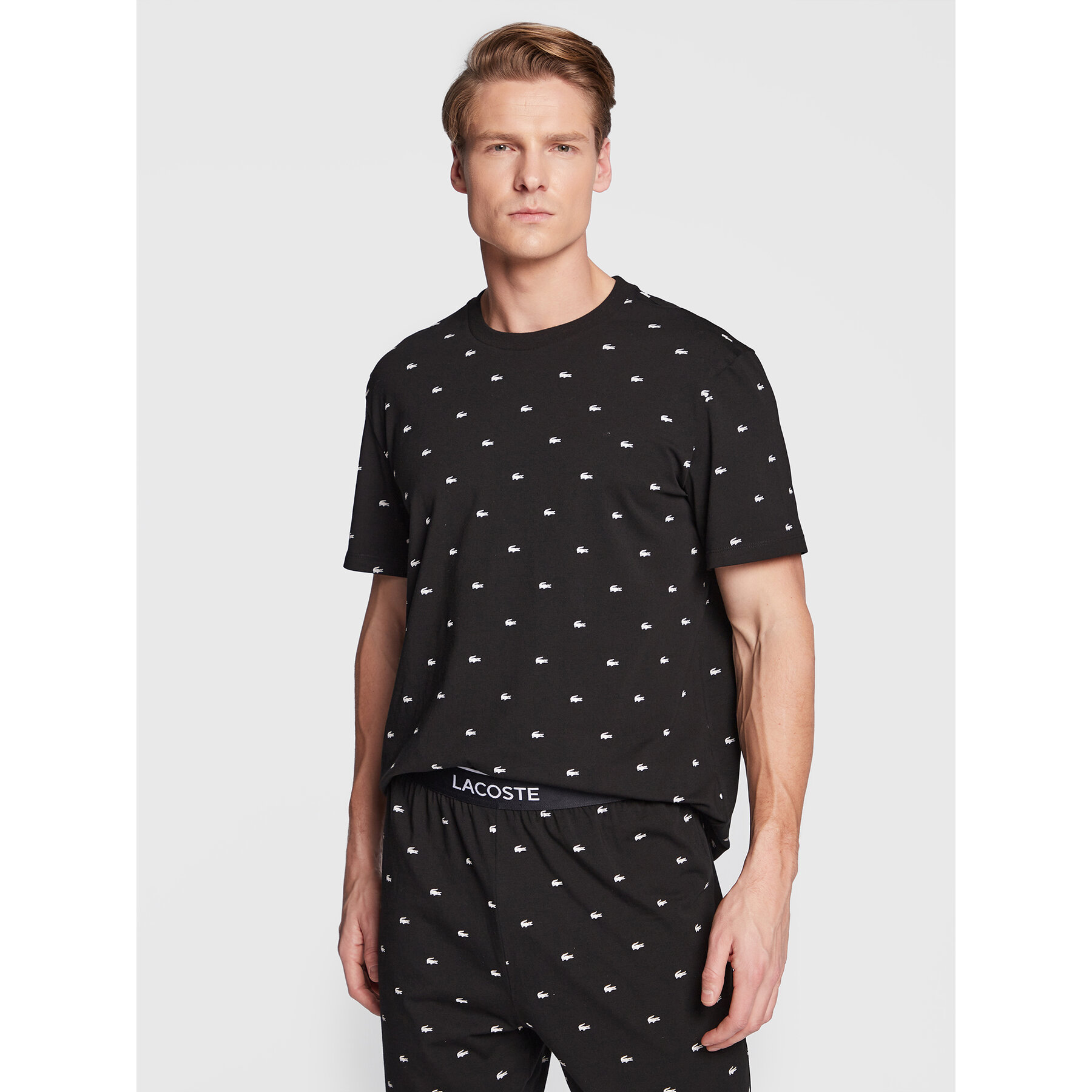 Lacoste Pižama 4H3304 Juoda Regular Fit