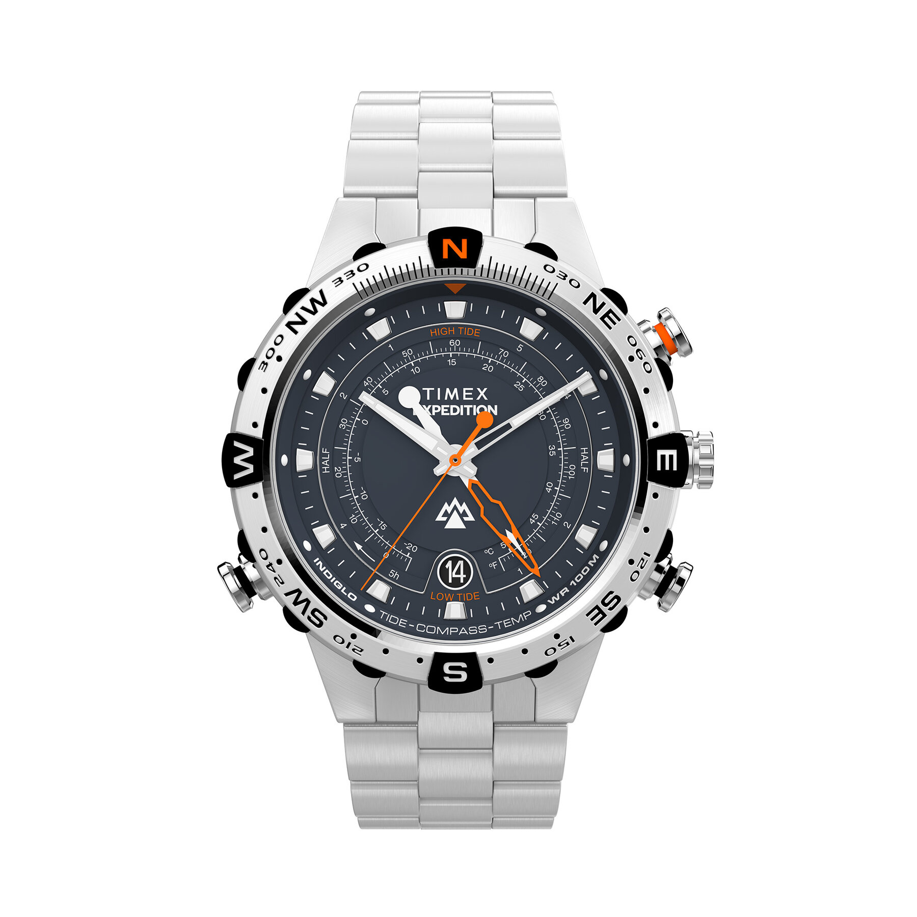 Hodinky Timex Expedition Tide-Temp-Compass TW2Y12900 Strieborná