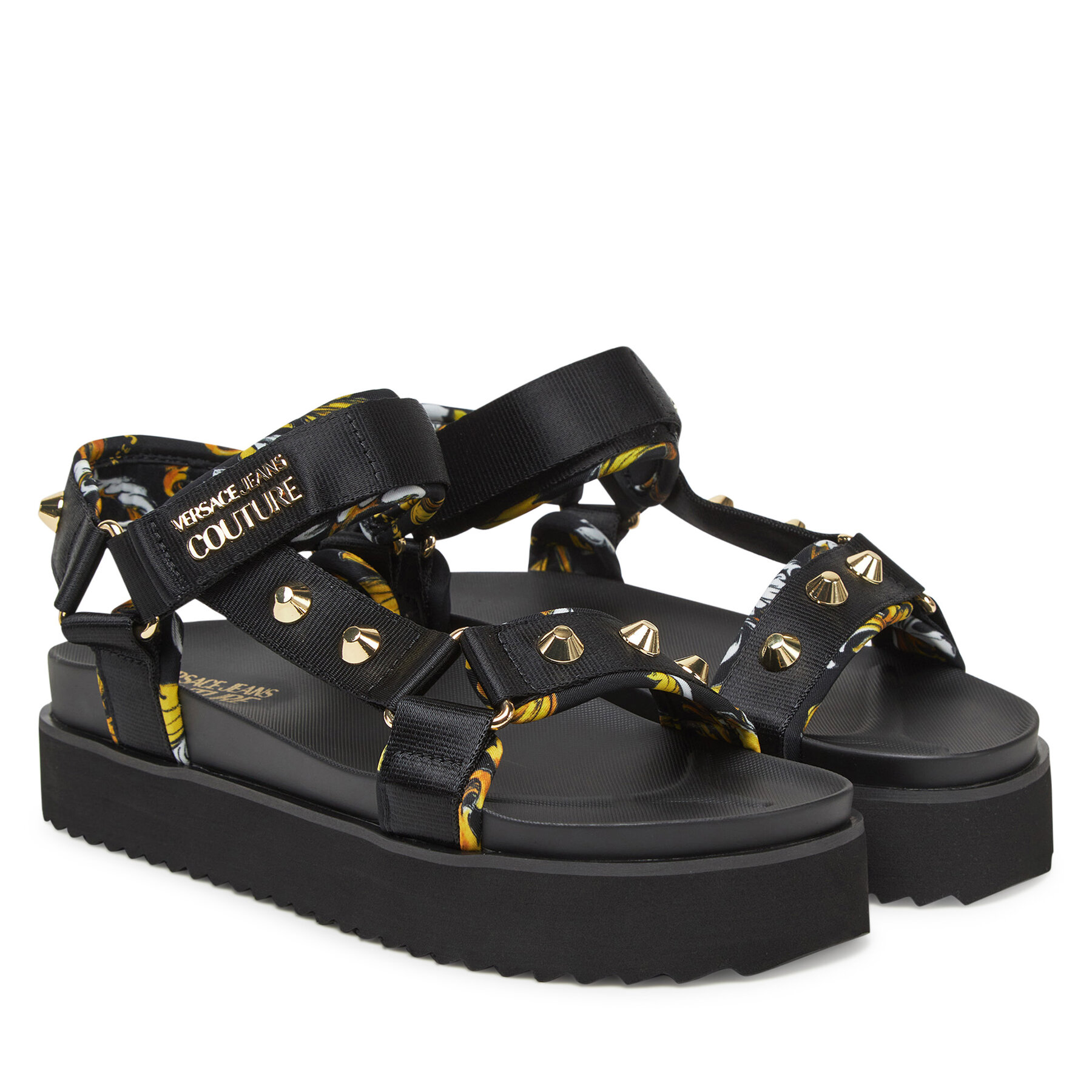 Damskie Sandały Versace Jeans Couture, Rozmiar 39 Czarny 78VA3SM2