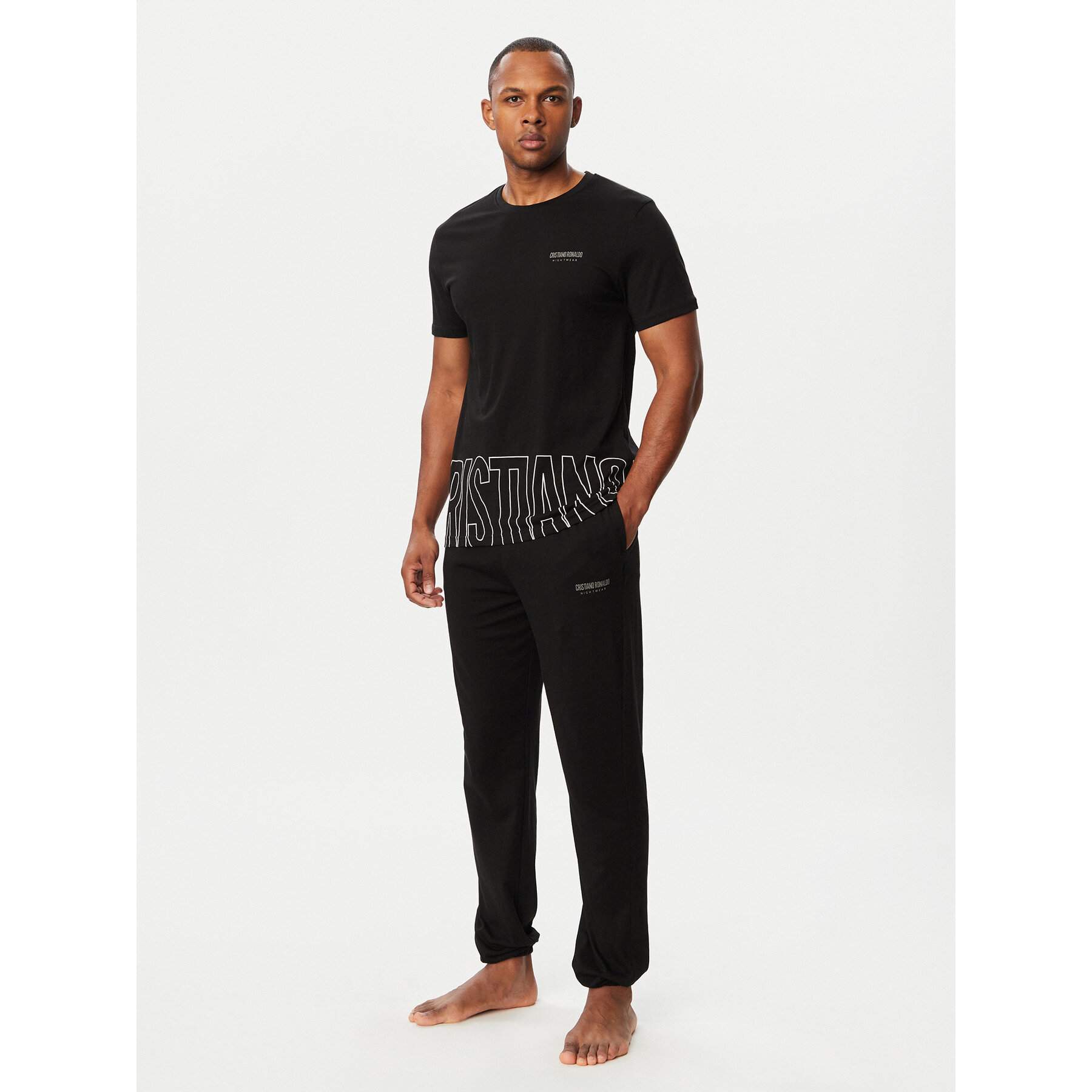 Cristiano Ronaldo CR7 Pyjama 8730-4401 Schwarz Regular Fit