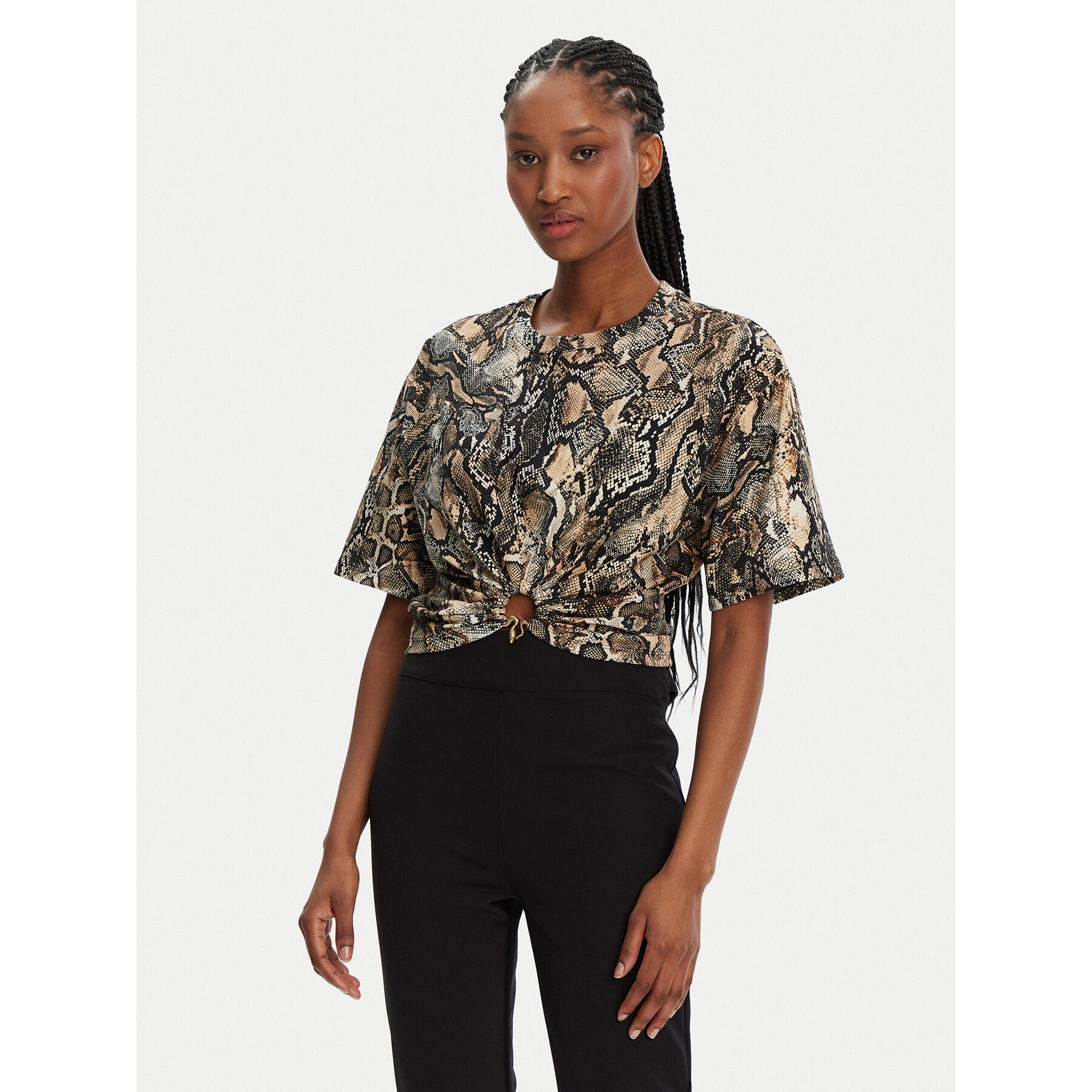 Just Cavalli T-shirt 78PAHE01 Marrone Regular Fit