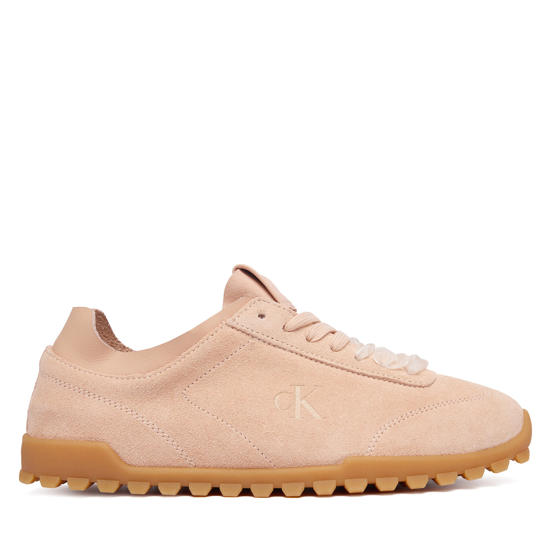 Superge Calvin Klein Low Profile Run Mg Sue Db Laces HW0HW03150 Svetlo rožnata