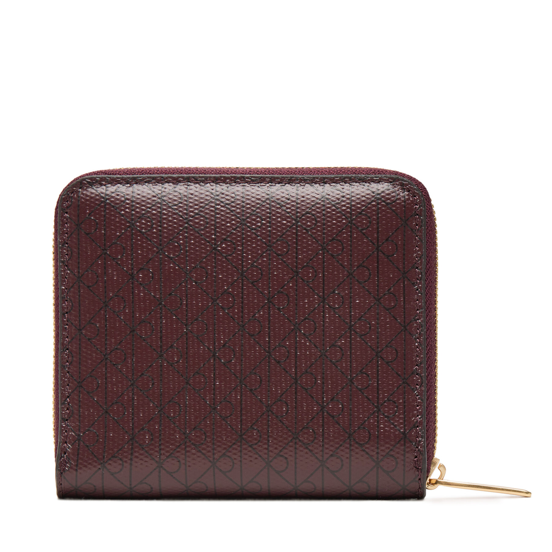 Mali ženski novčanik Calvin Klein Emblem Aop Square Zip Around LV04F1089G Tamnocrvena