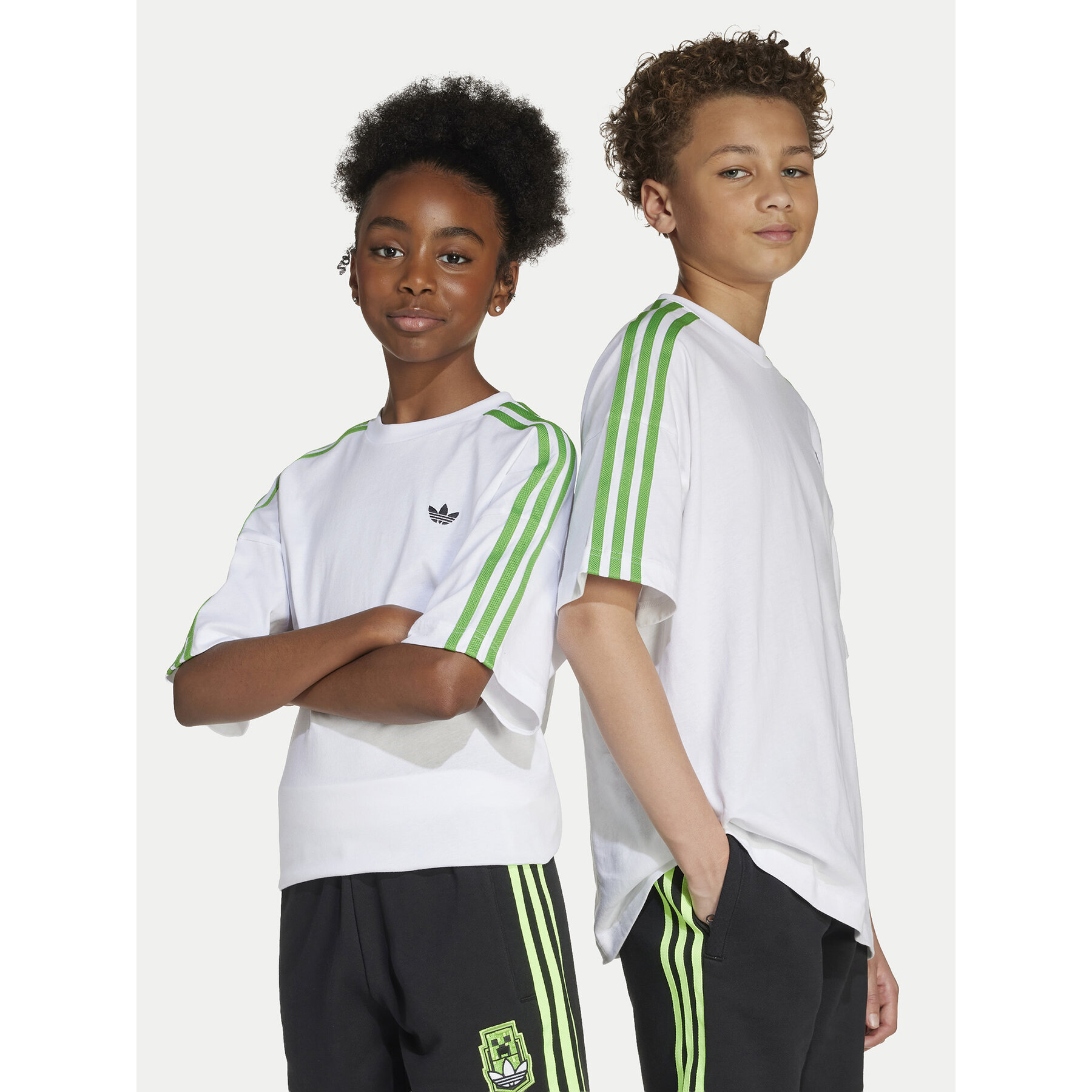 adidas T-shirt Minecraft JW7750 Bijela Loose Fit