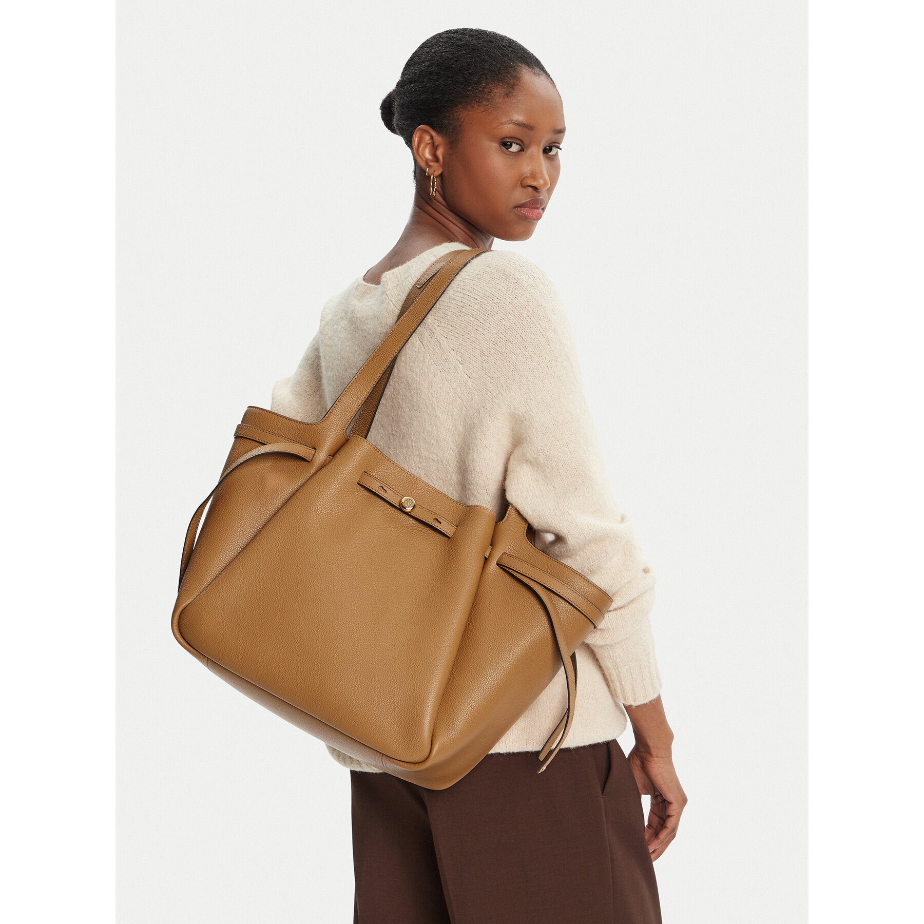 Damska Torebka Tory Burch, Brązowy Romy Tote 163388