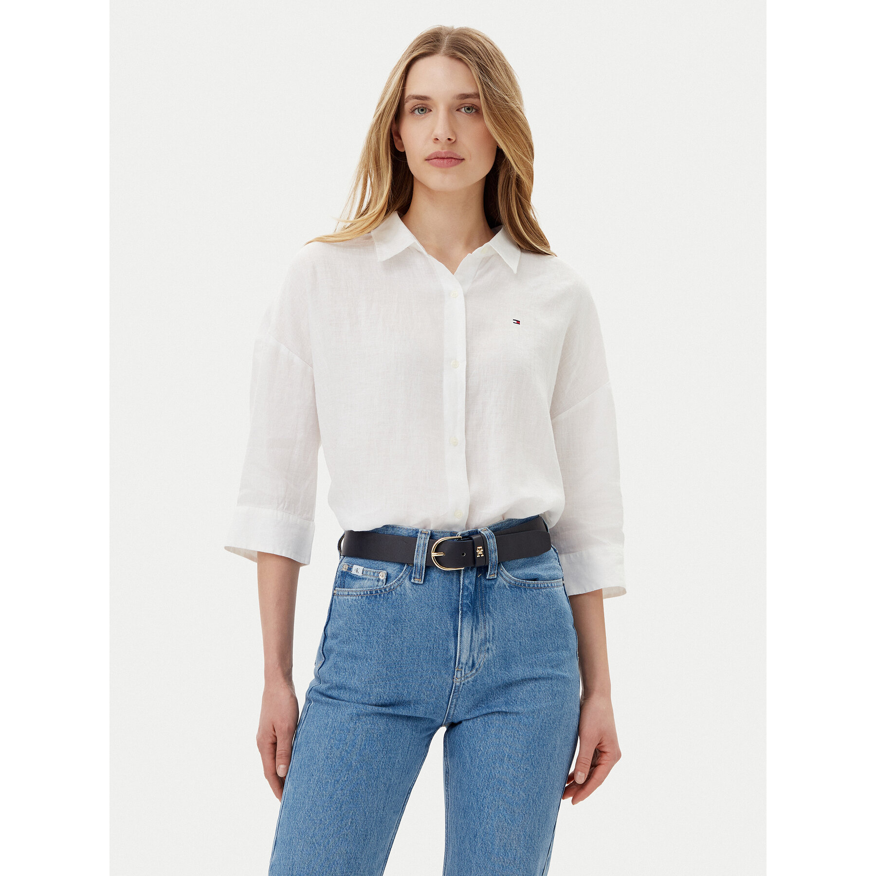 Tommy Hilfiger Hemd WW0WW46169 Weiß Loose Fit