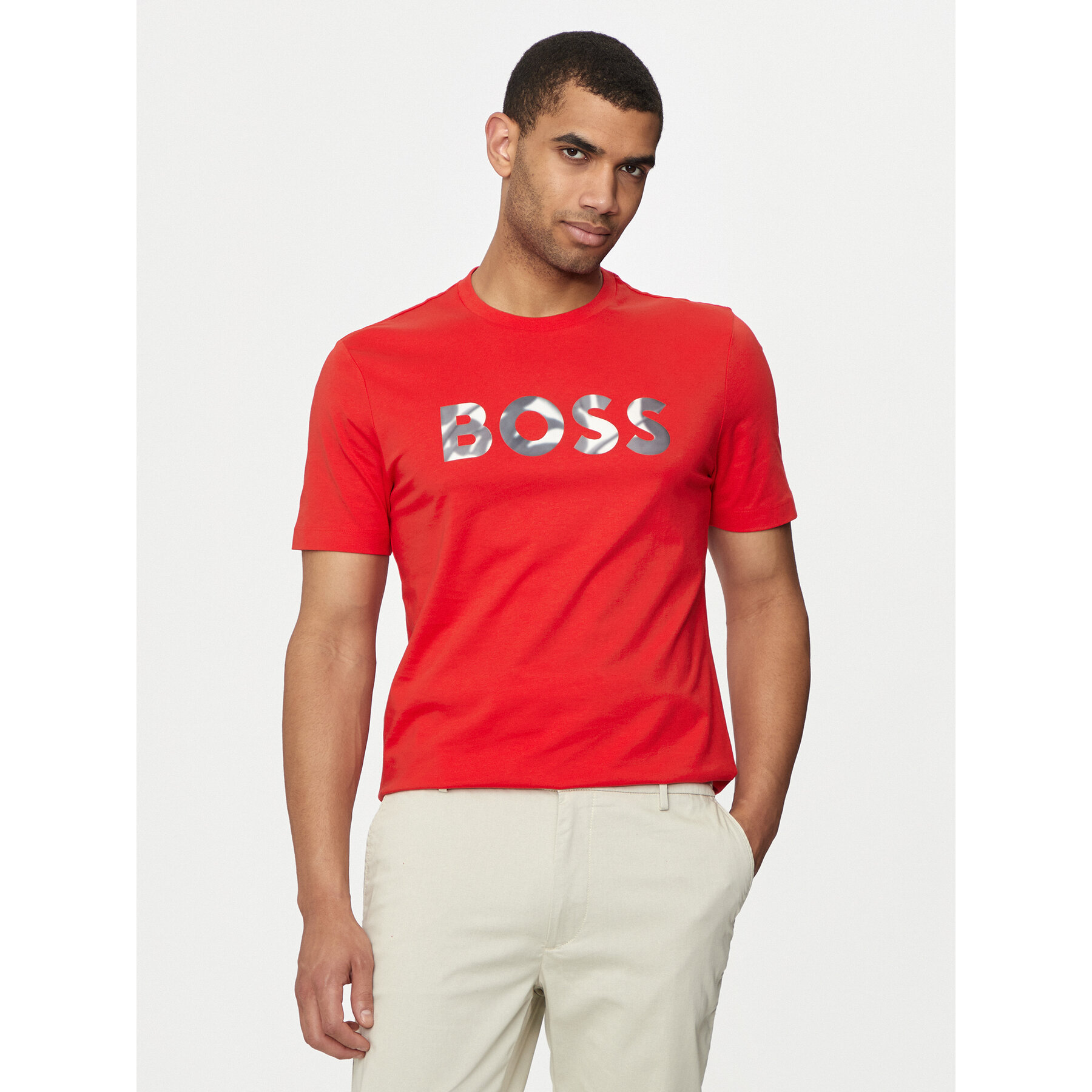 Boss T-shirt Thompson 15 50513382 Rosso Regular Fit