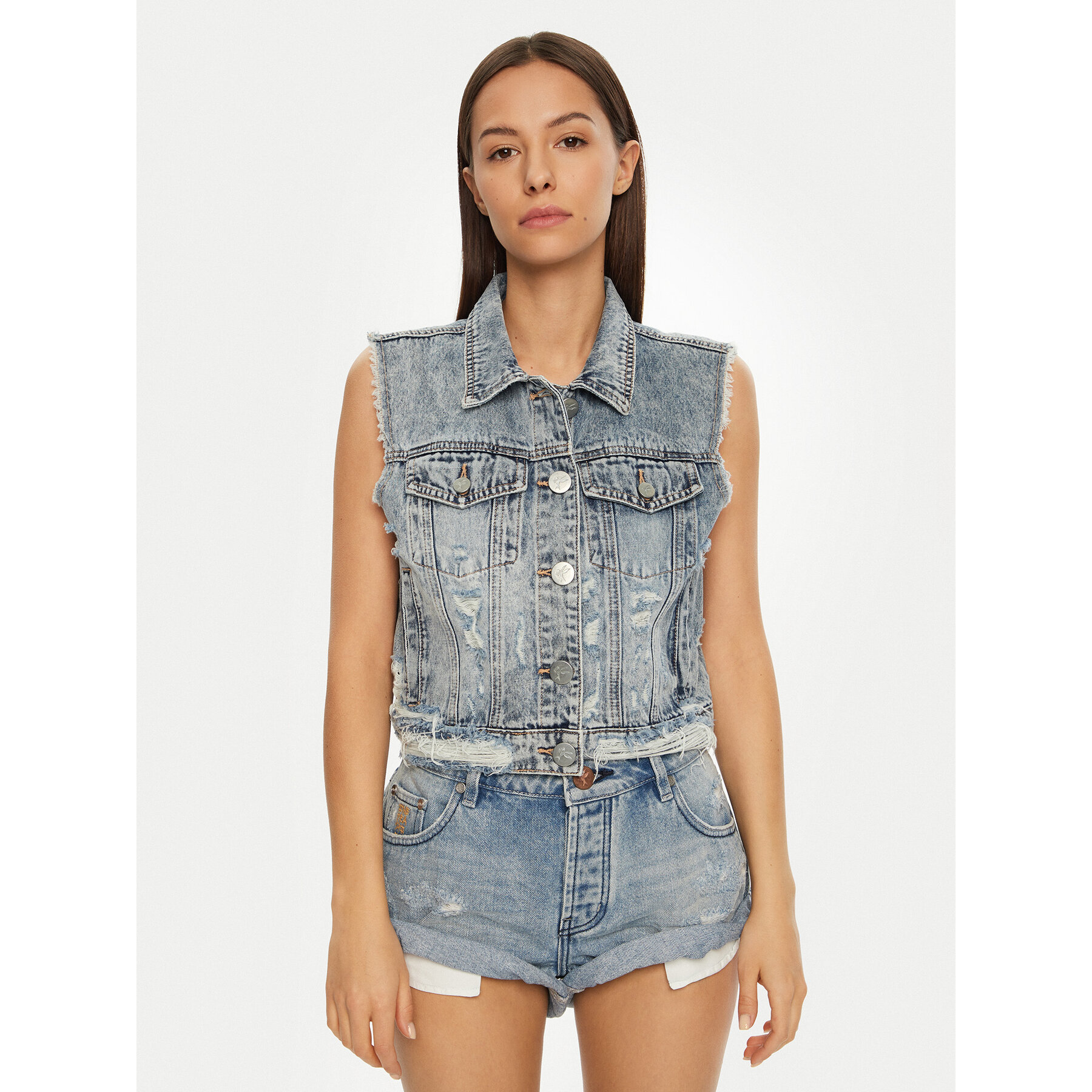 One Teaspoon Weste 26832 Blau Regular Fit