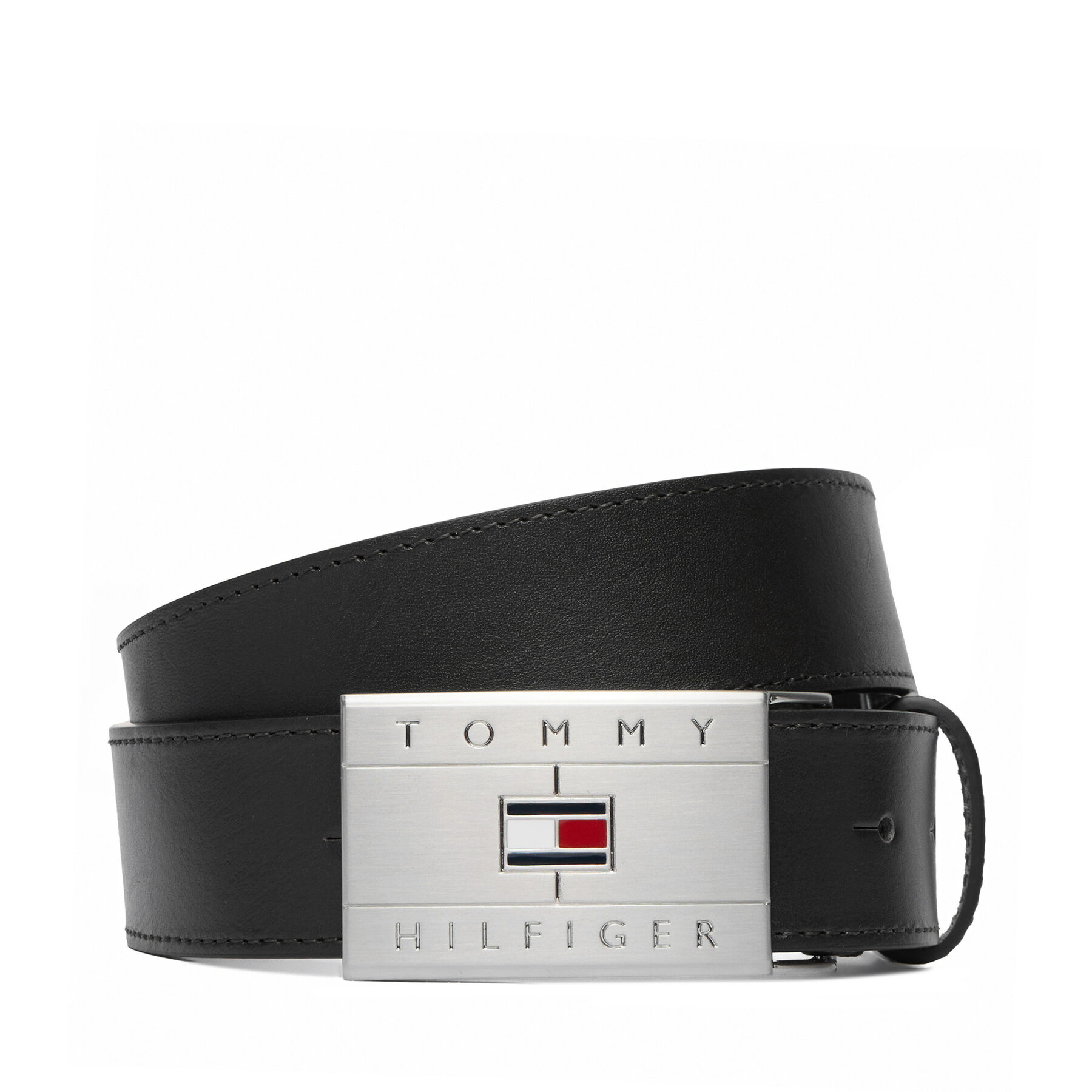 Opasok Tommy Hilfiger Th Flag Plaque Belt AM0AM14322 Hnedá